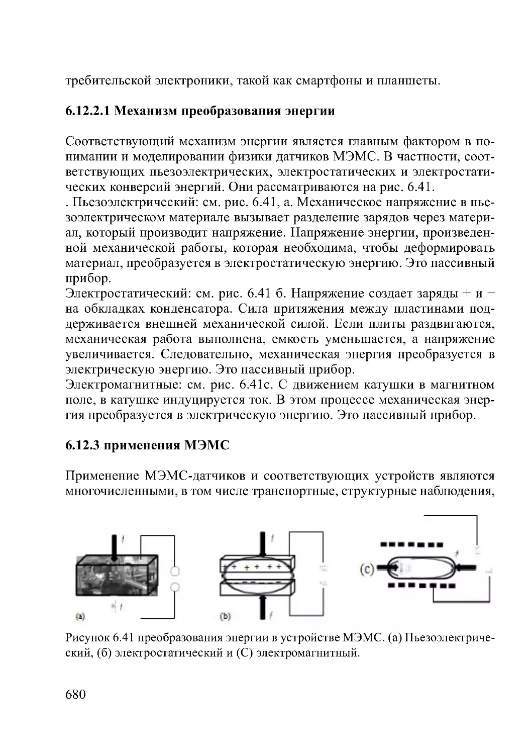 6.12.2.1 Механизм преобразования энергии
6.12.3 применения МЭМС