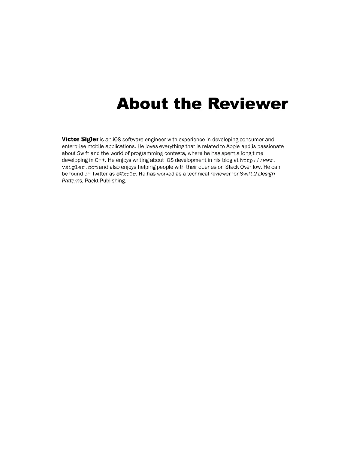 About the Reviewer