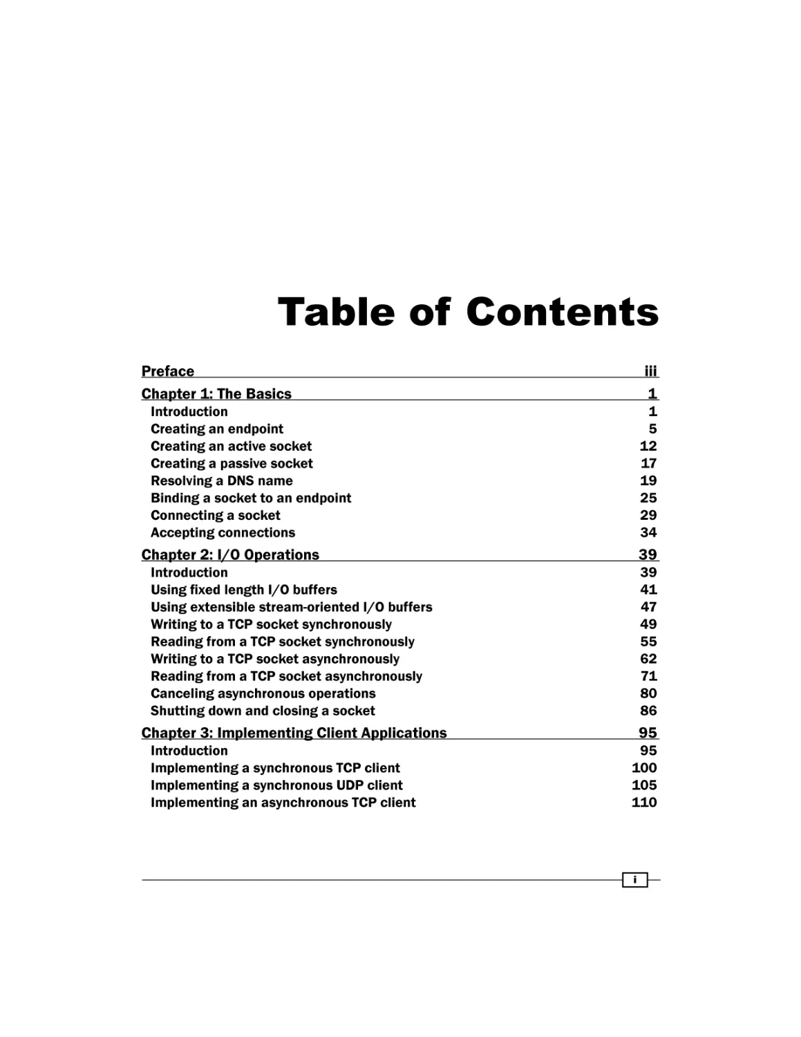 Table of Contents