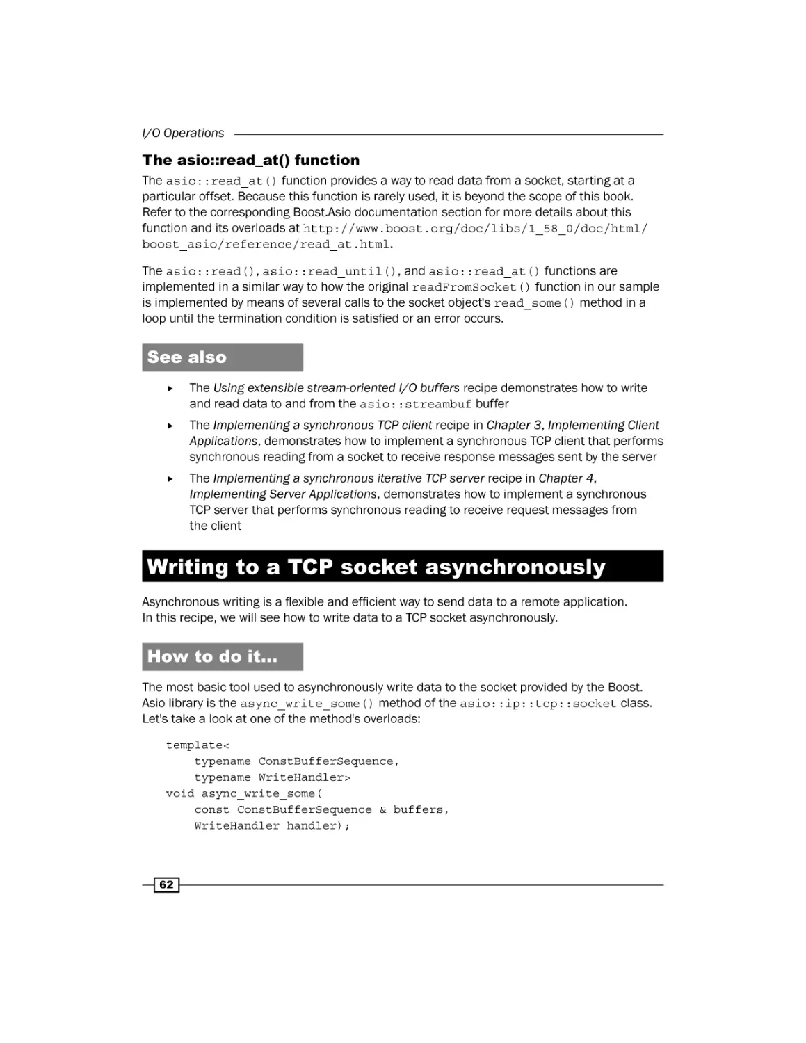 Writing to a TCP socket asynchronously