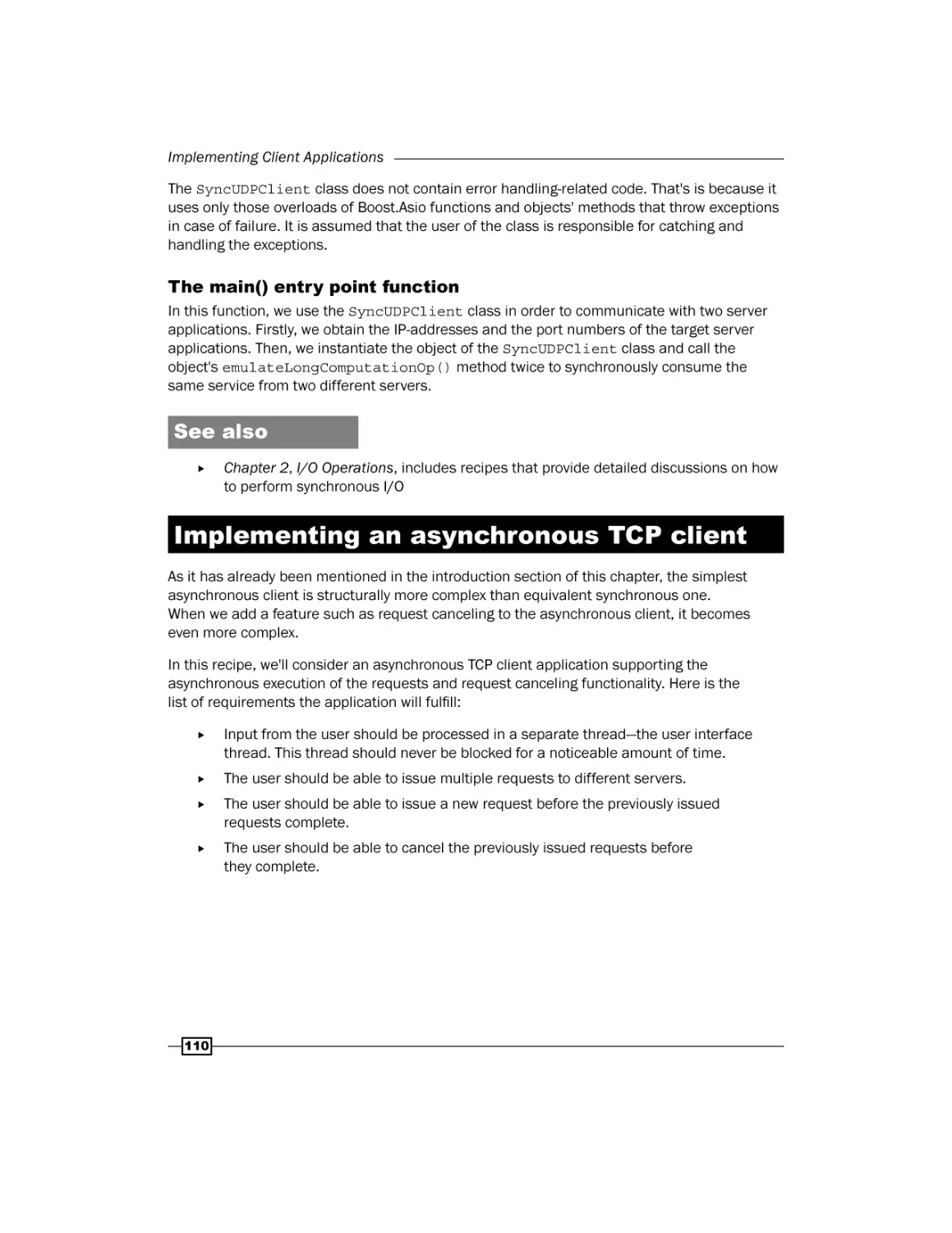 Implementing an asynchronous TCP client