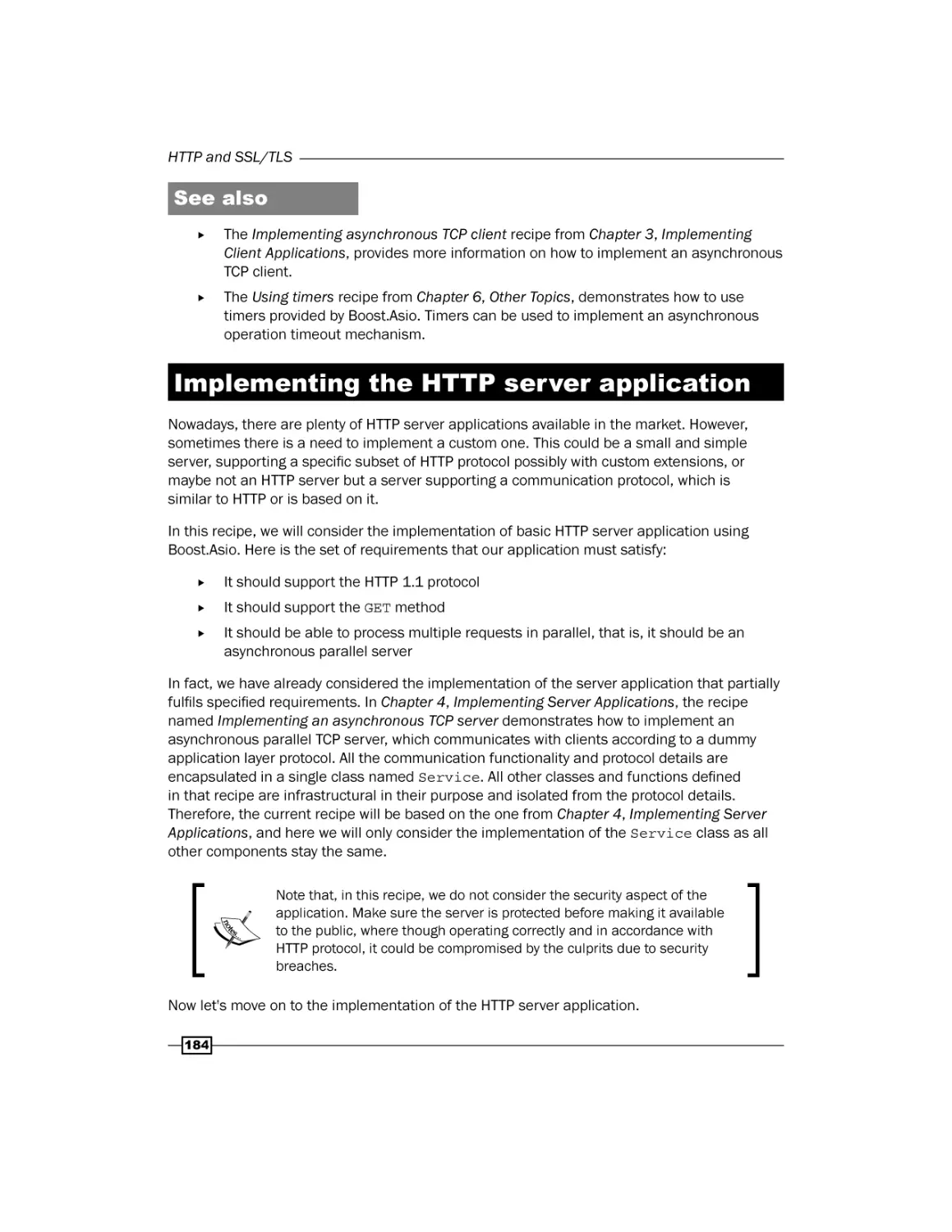 Implementing the HTTP server application