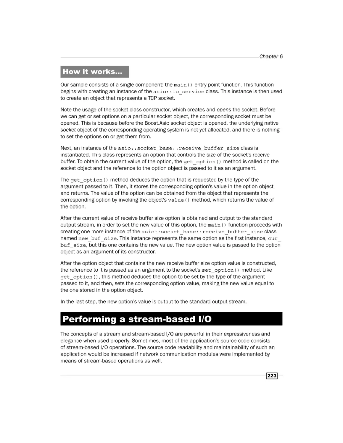 Performing a stream-based I/O