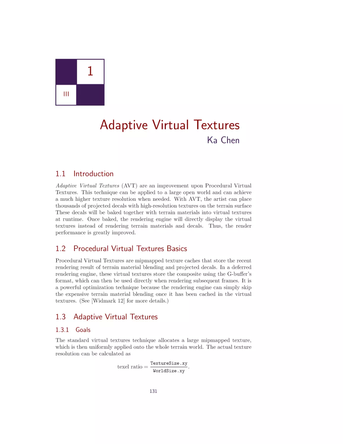 1. Adaptive Virtual Textures