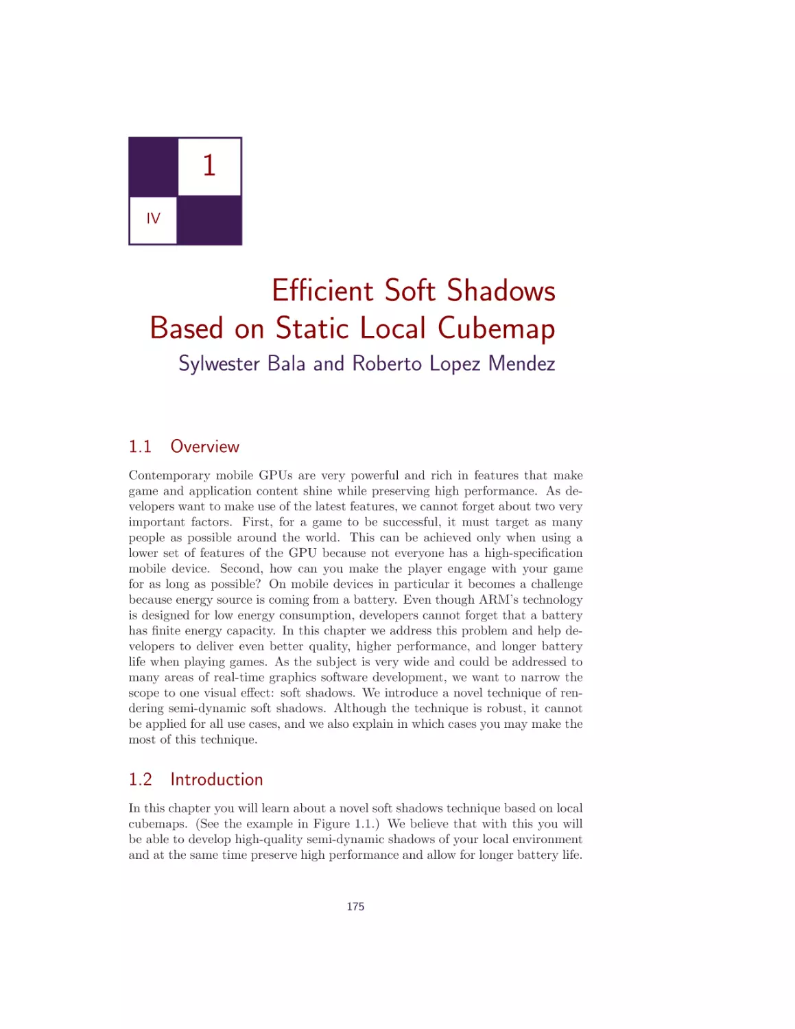 1. Efficient Soft Shadows Based on Static Local Cubemap