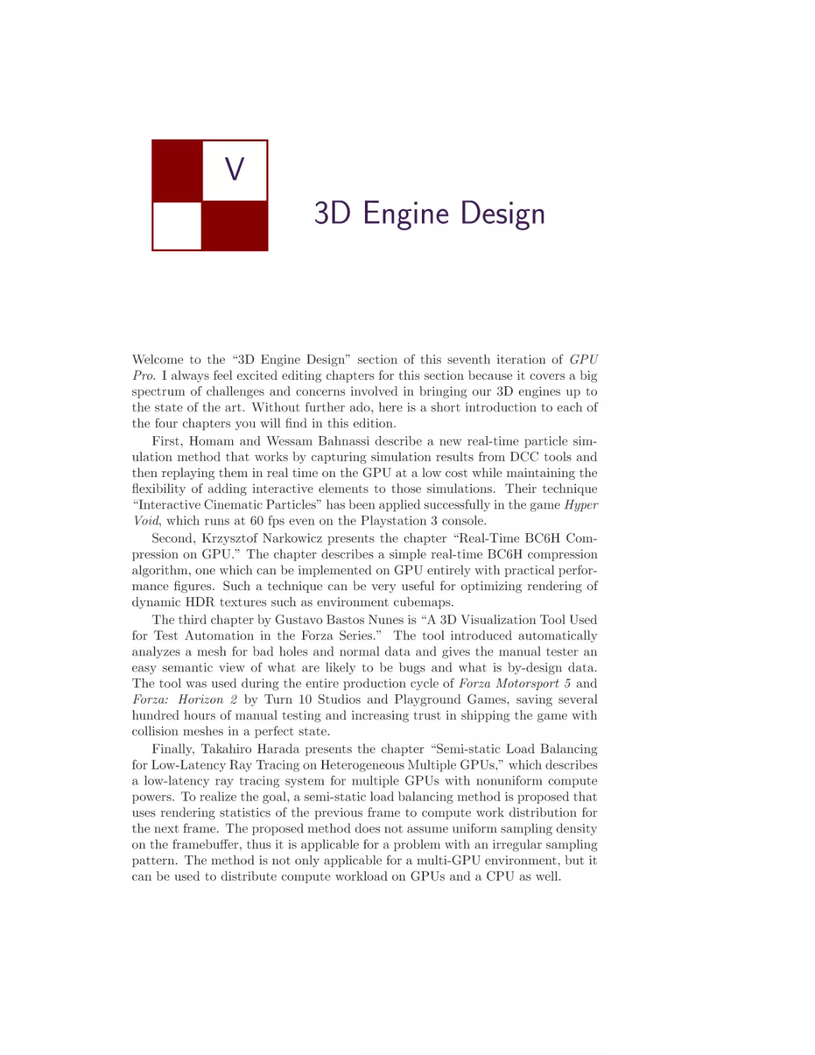 V. 3D Engine Design