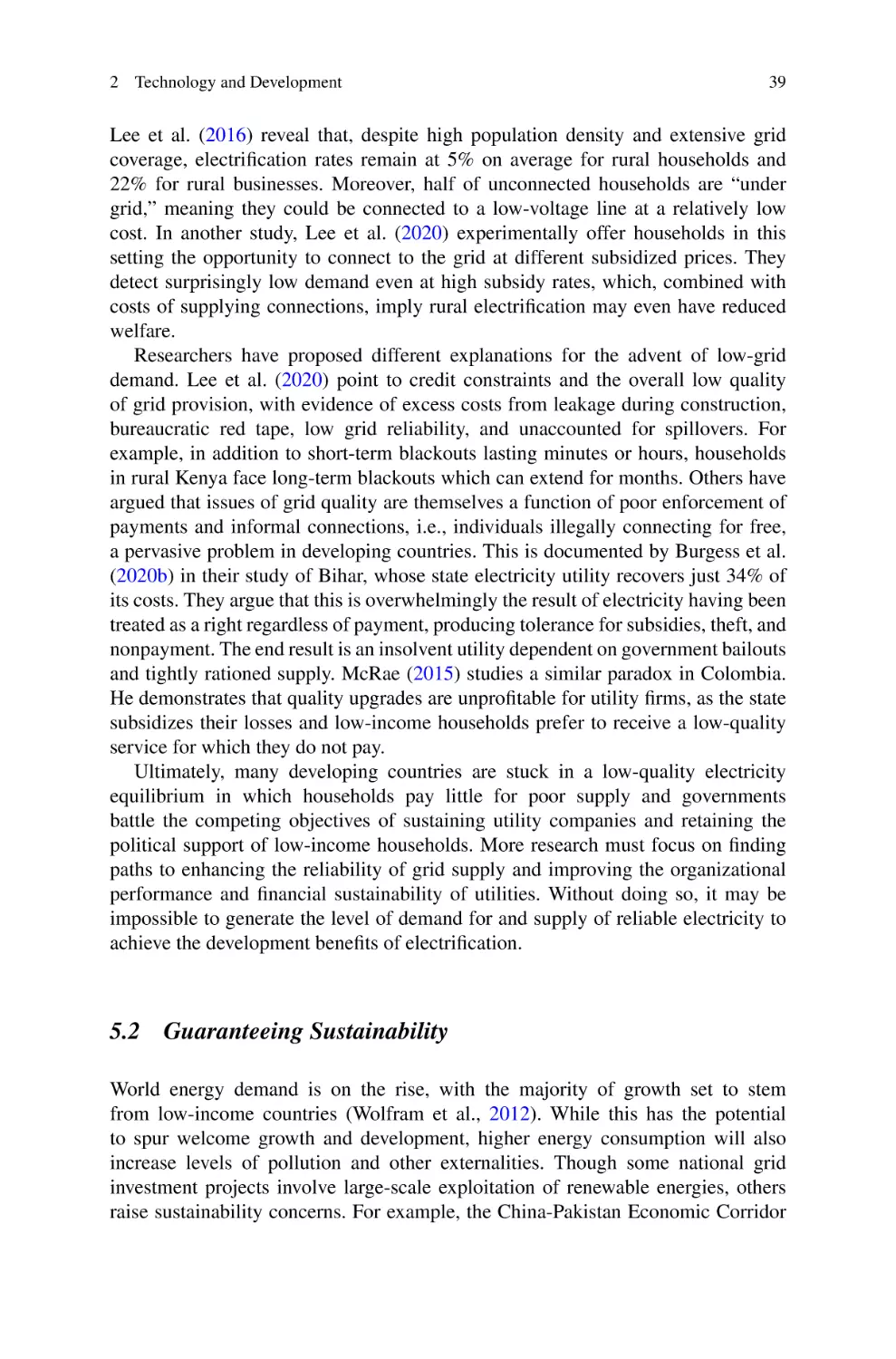 5.2 Guaranteeing Sustainability