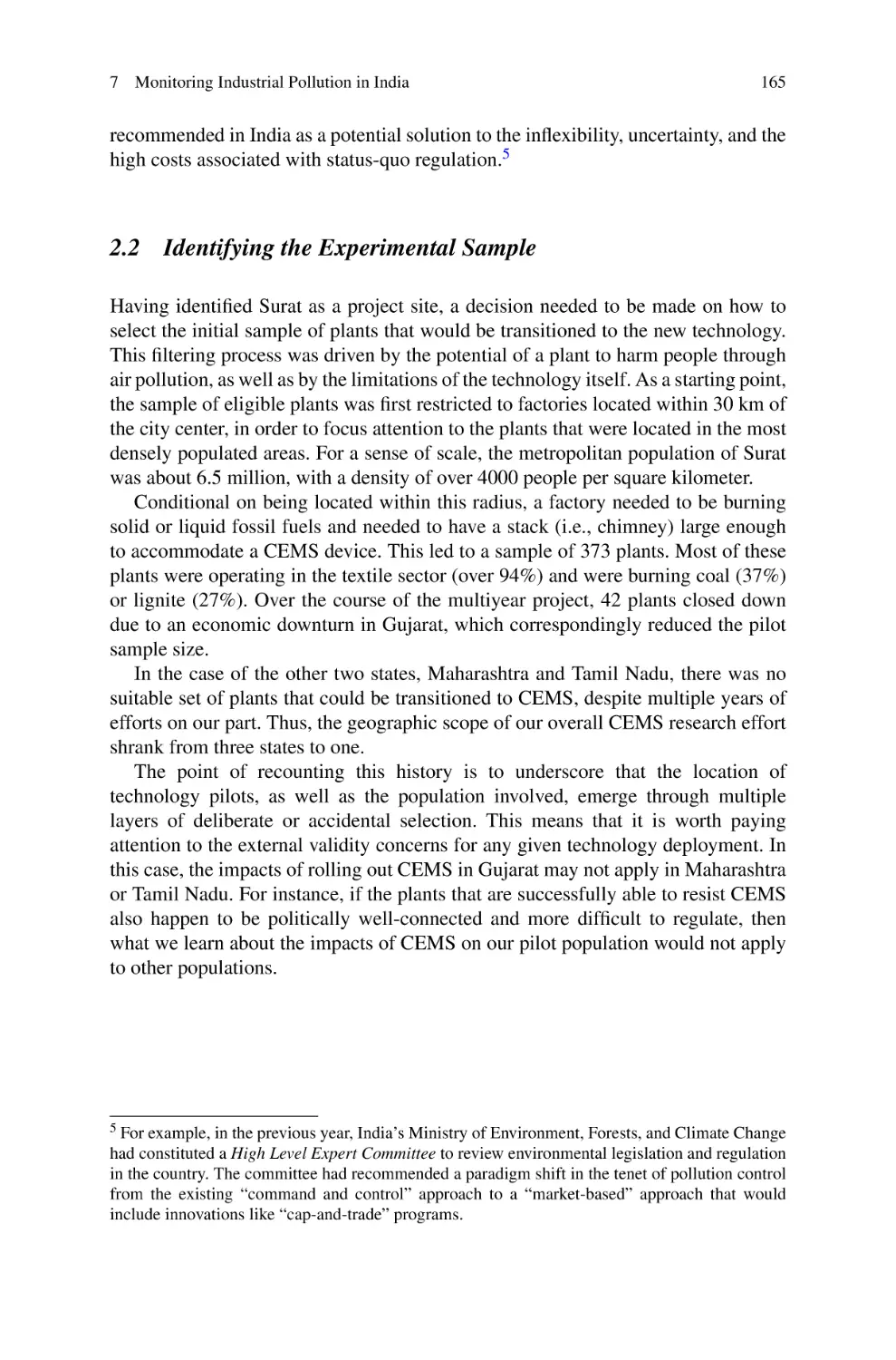 2.2 Identifying the Experimental Sample