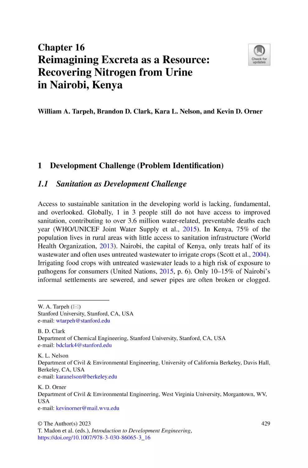 16 Reimagining Excreta as a Resource
1 Development Challenge (Problem Identification)
1.1 Sanitation as Development Challenge