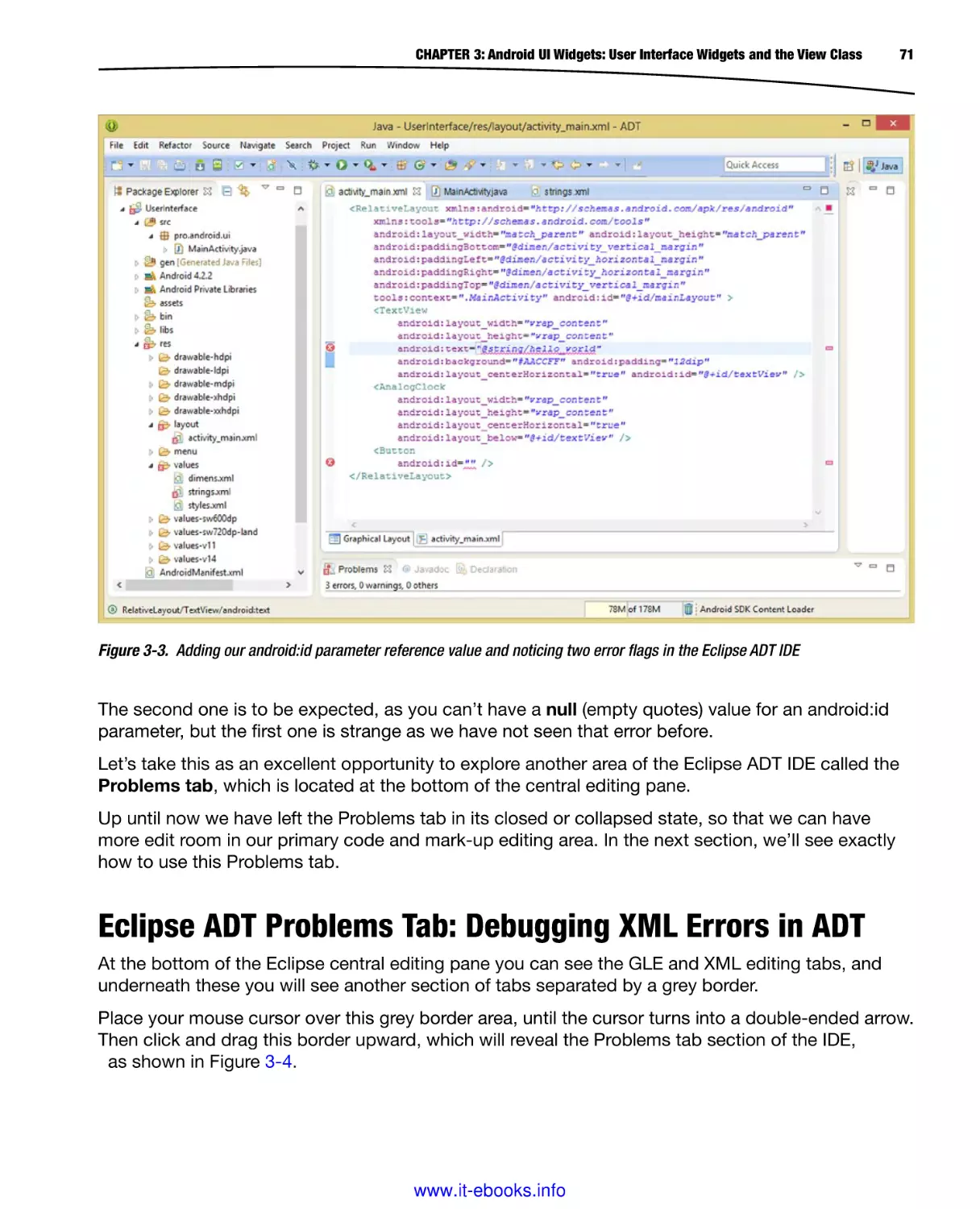 Eclipse ADT Problems Tab