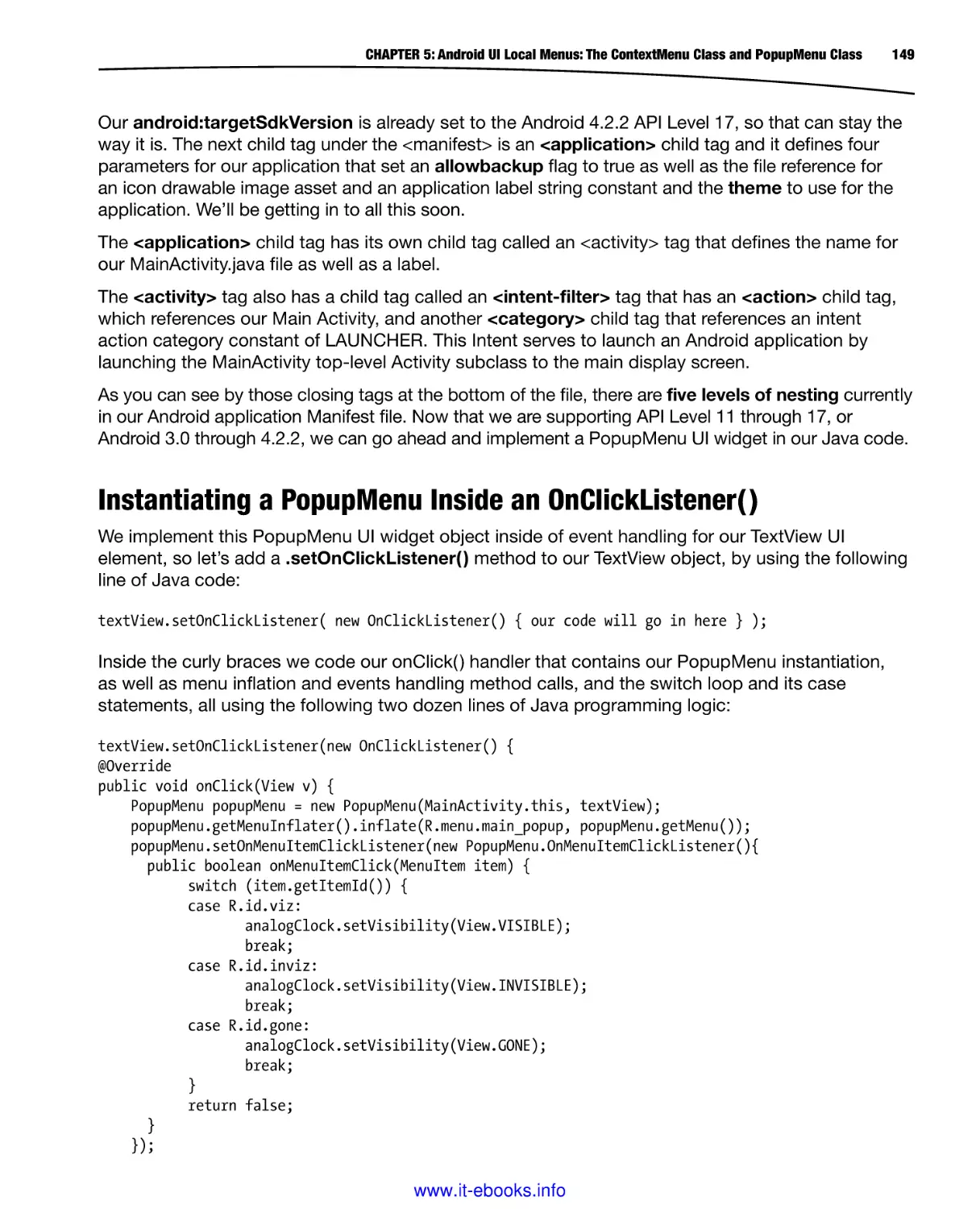 Instantiating a PopupMenu Inside an OnClickListener( )