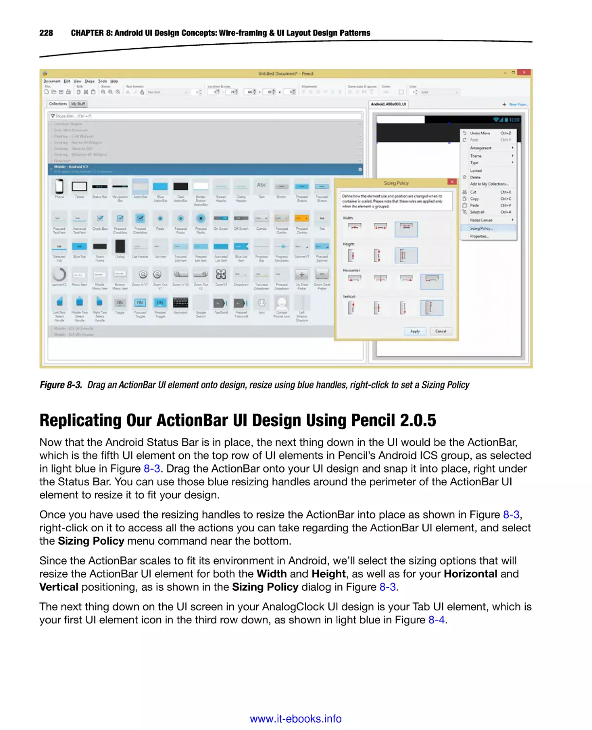 Replicating Our ActionBar UI Design Using Pencil 2.0.5