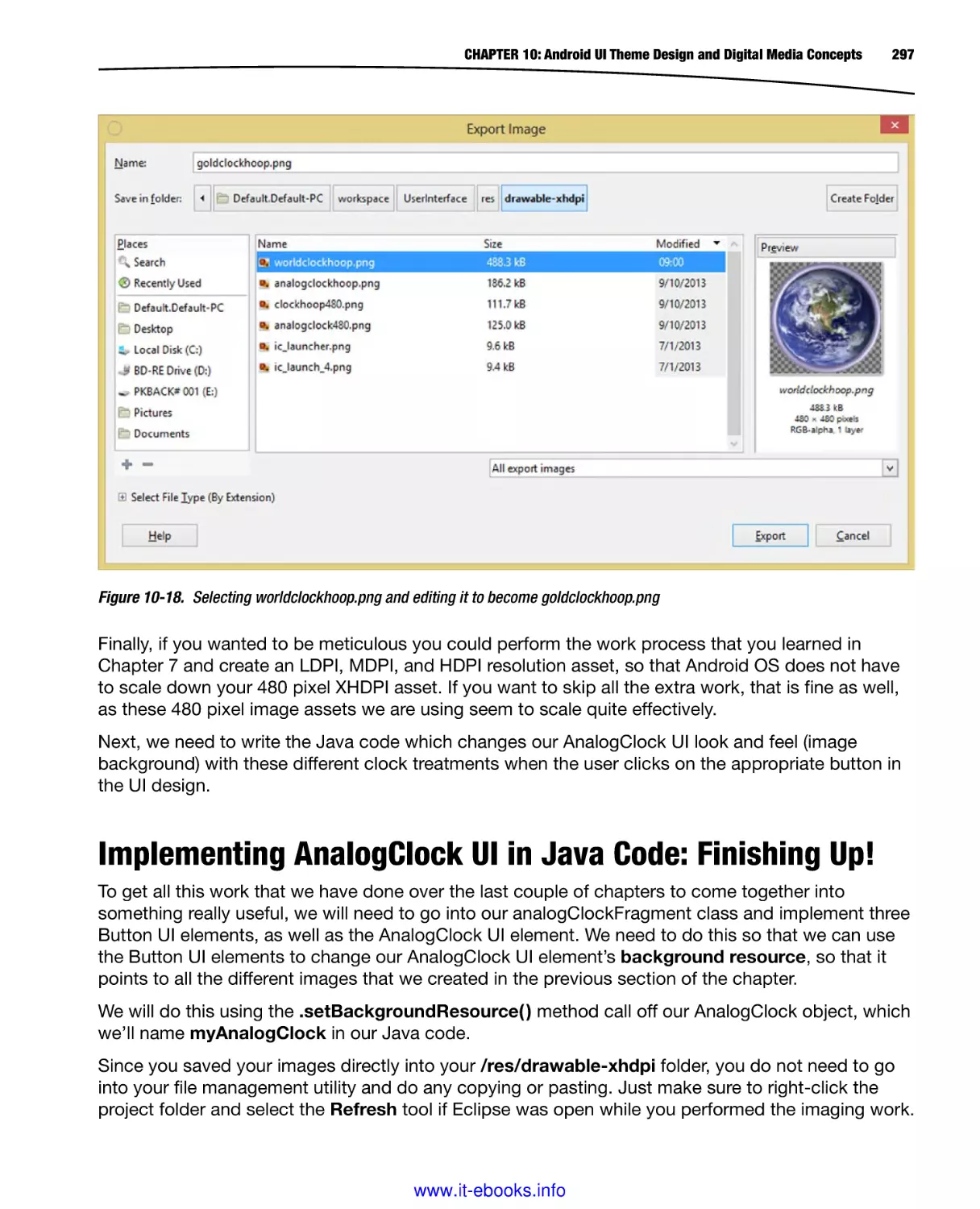 Implementing AnalogClock UI in Java Code