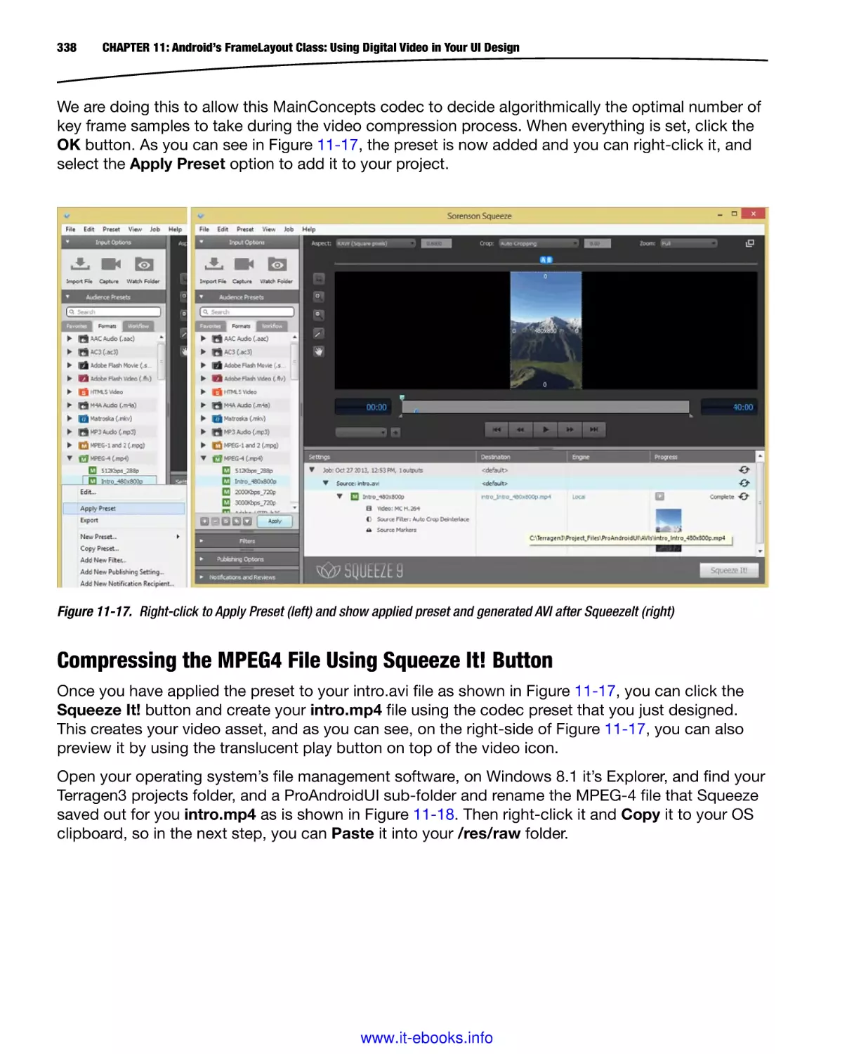 Compressing the MPEG4 File Using Squeeze It! Button