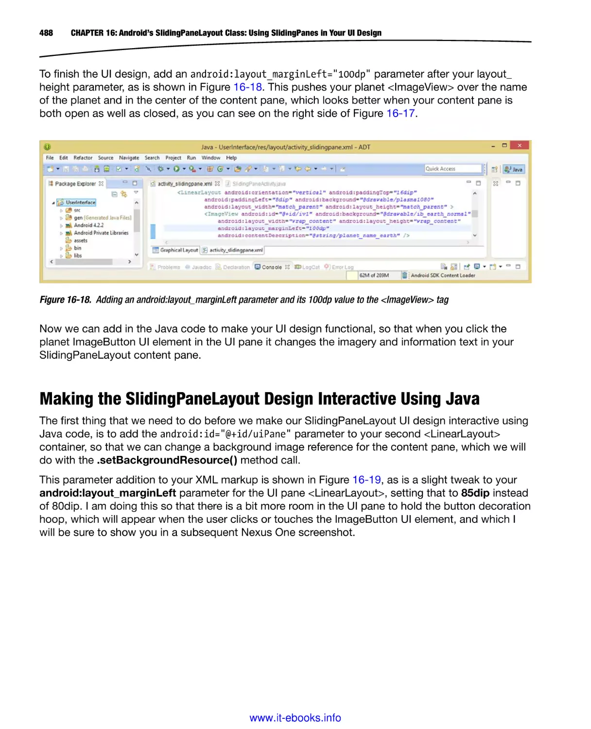 Making the SlidingPaneLayout Design Interactive Using Java
