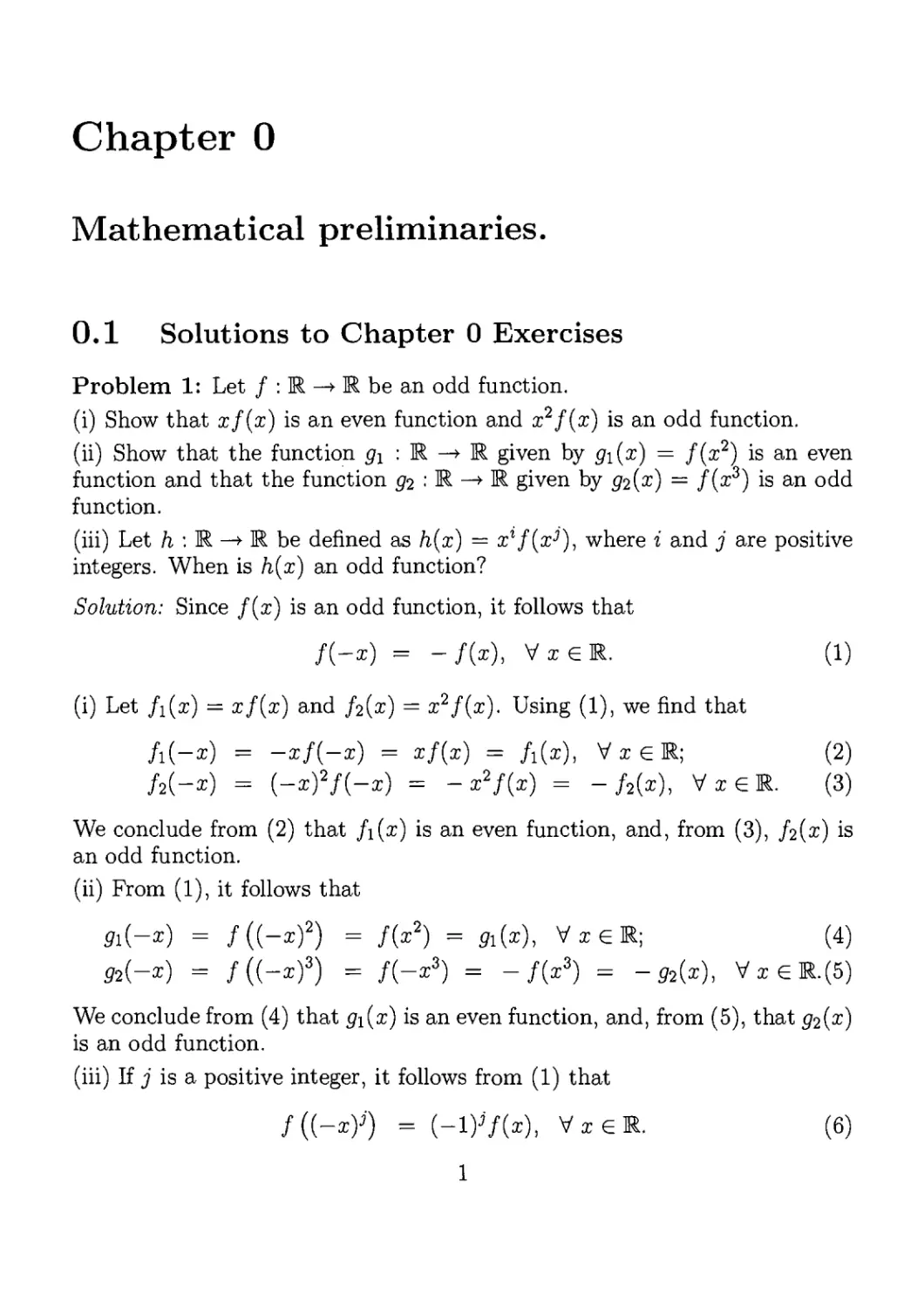 0. Mathematical preliminaries