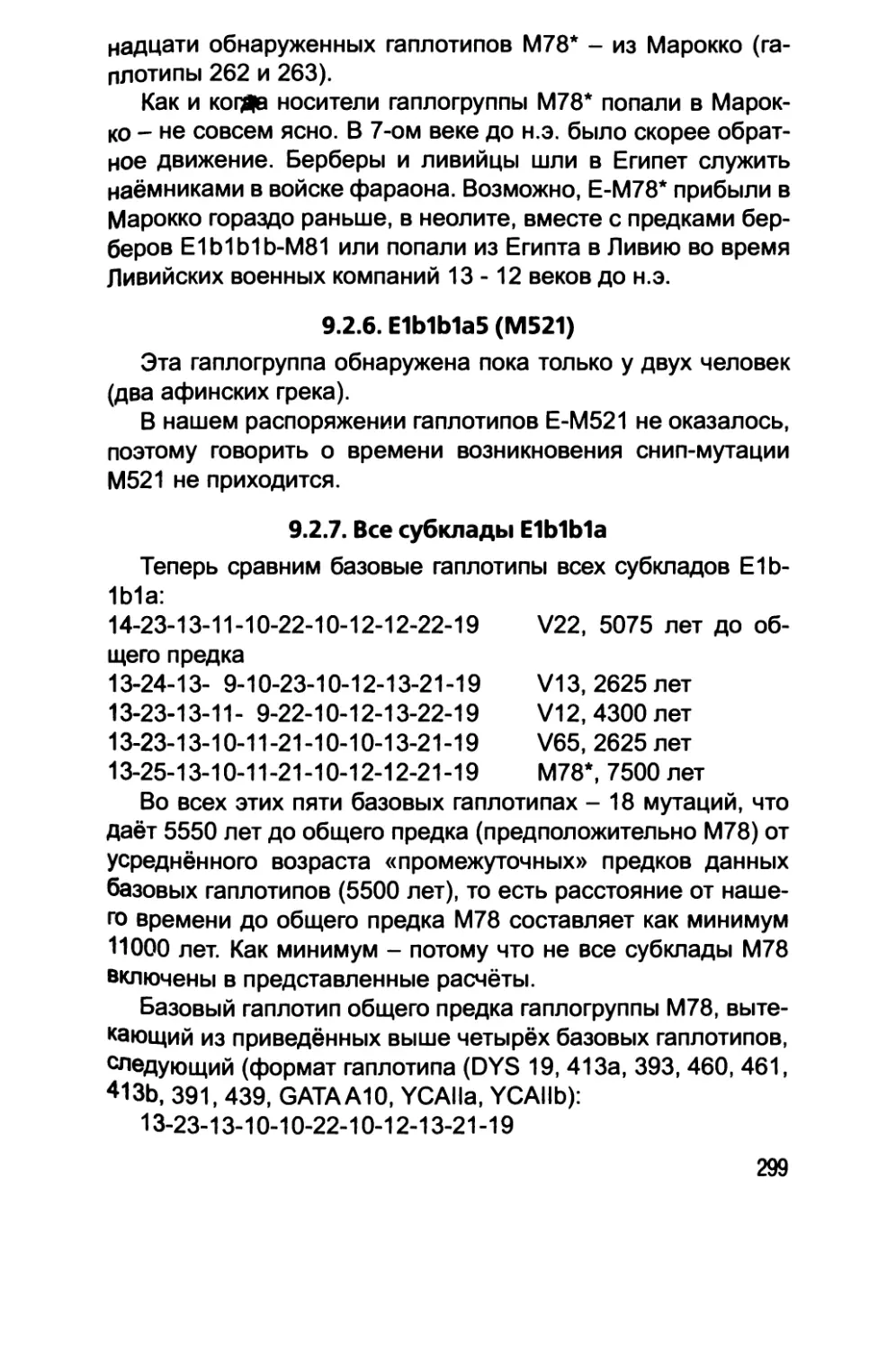 9.2.7. Все субклады Е1b1b1a