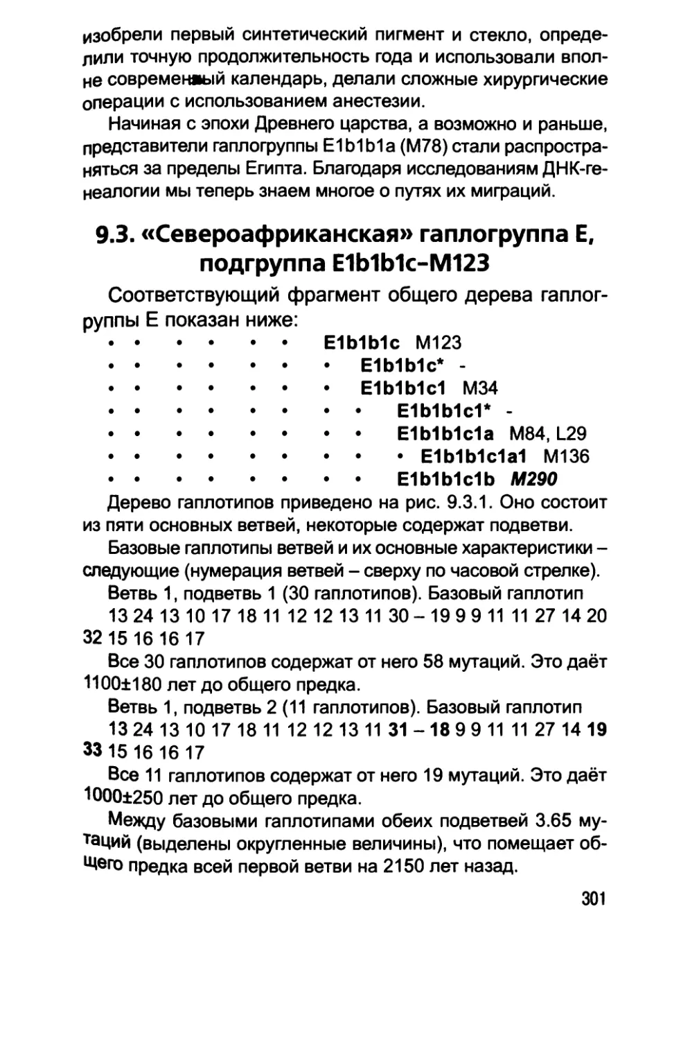 9.3. «Североафриканская» гаплогруппа Е, подгруппа Е1b1b1c-М123