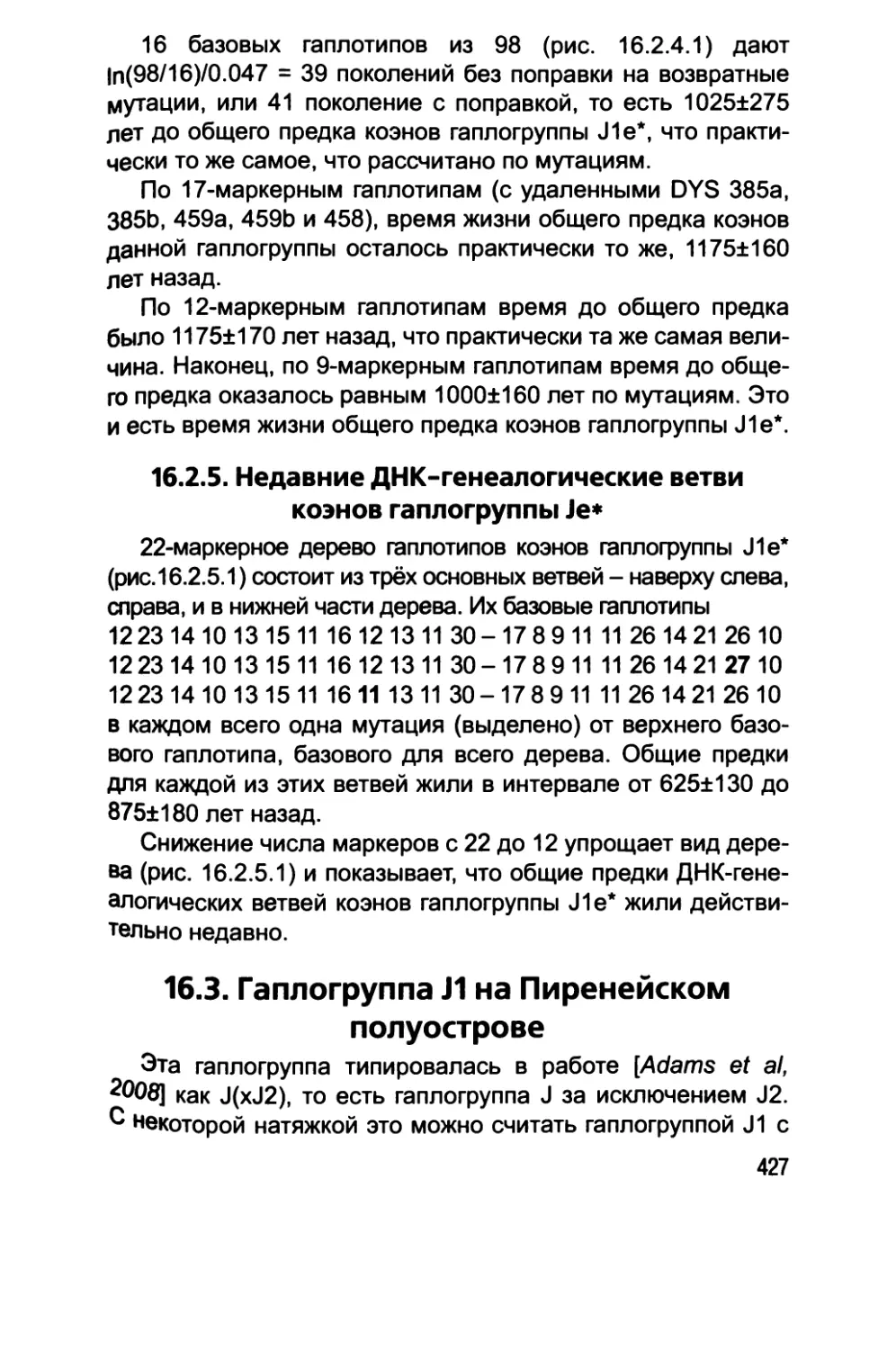 16.2.5. Недавние ДНК-генеалогические ветви
16.3. Гаплогруппа J1 на Пиренейском полуострове