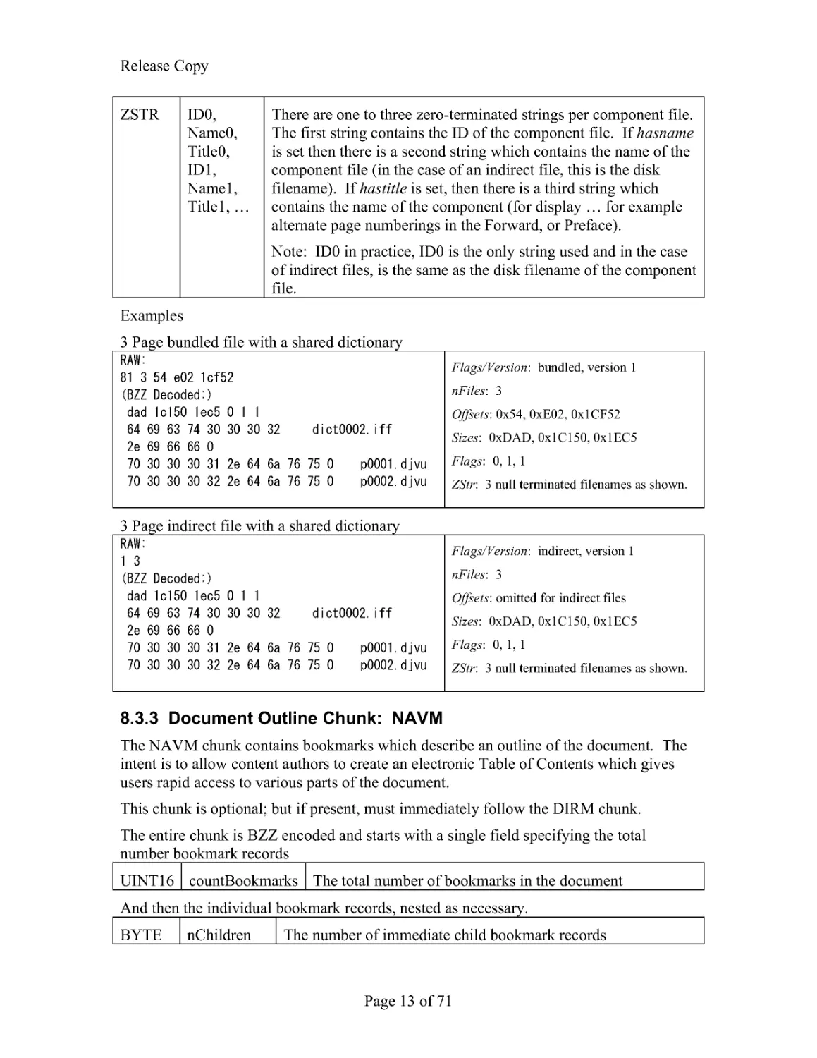 8.3.3 Document Outline Chunk: NAVM