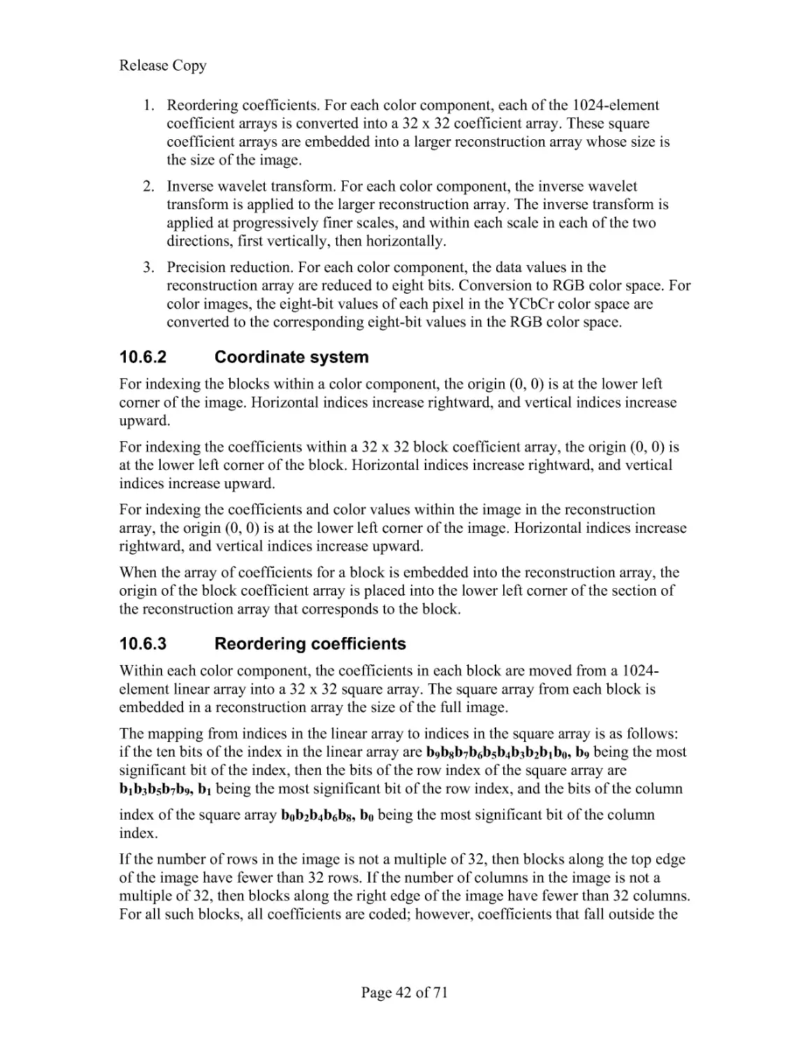 10.6.2 Coordinate system
10.6.3 Reordering coefficients