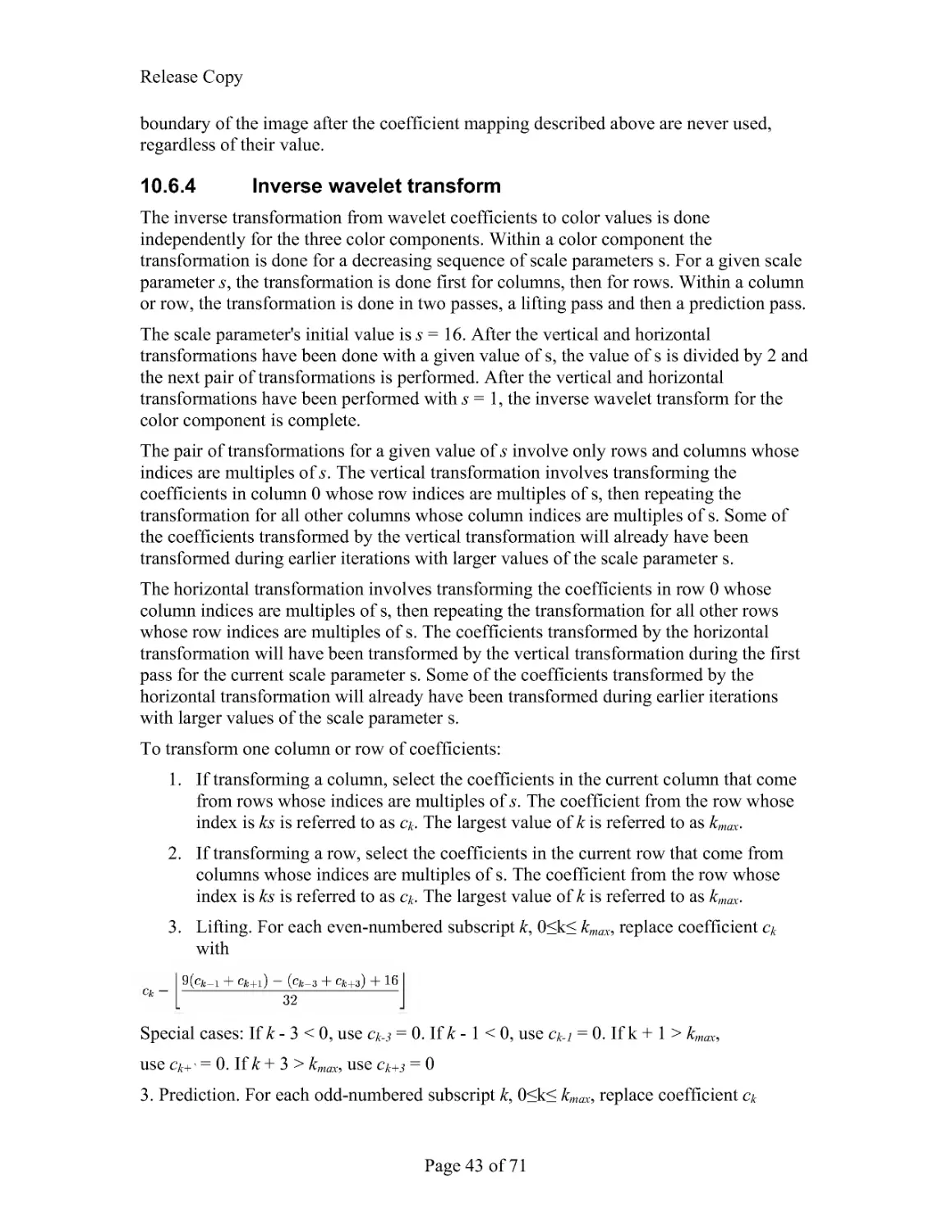 10.6.4 Inverse wavelet transform