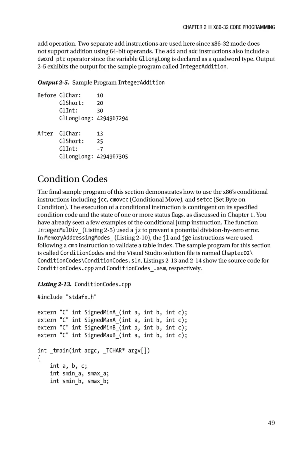 Condition Codes