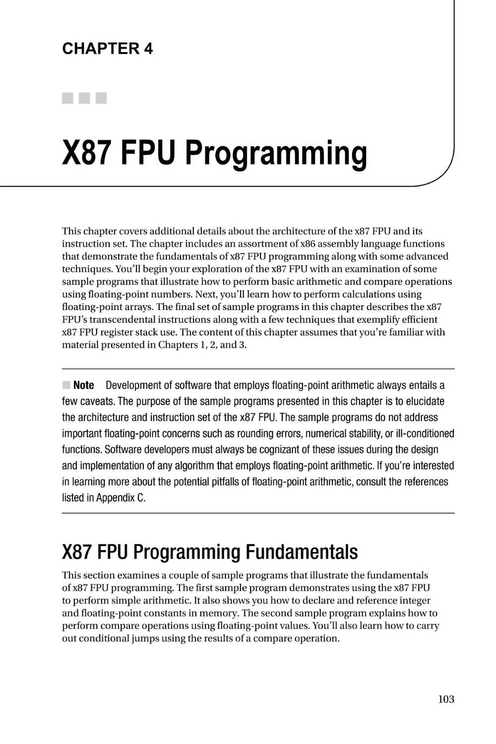 Chapter 4
X87 FPU Programming Fundamentals