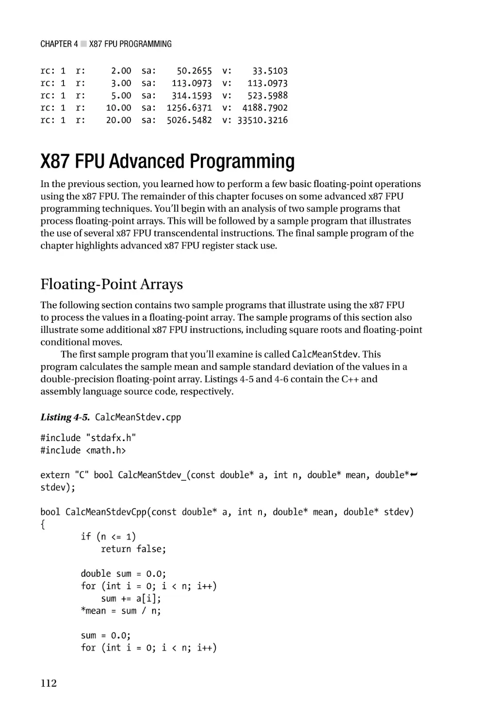 X87 FPU Advanced Programming
Floating-Point Arrays