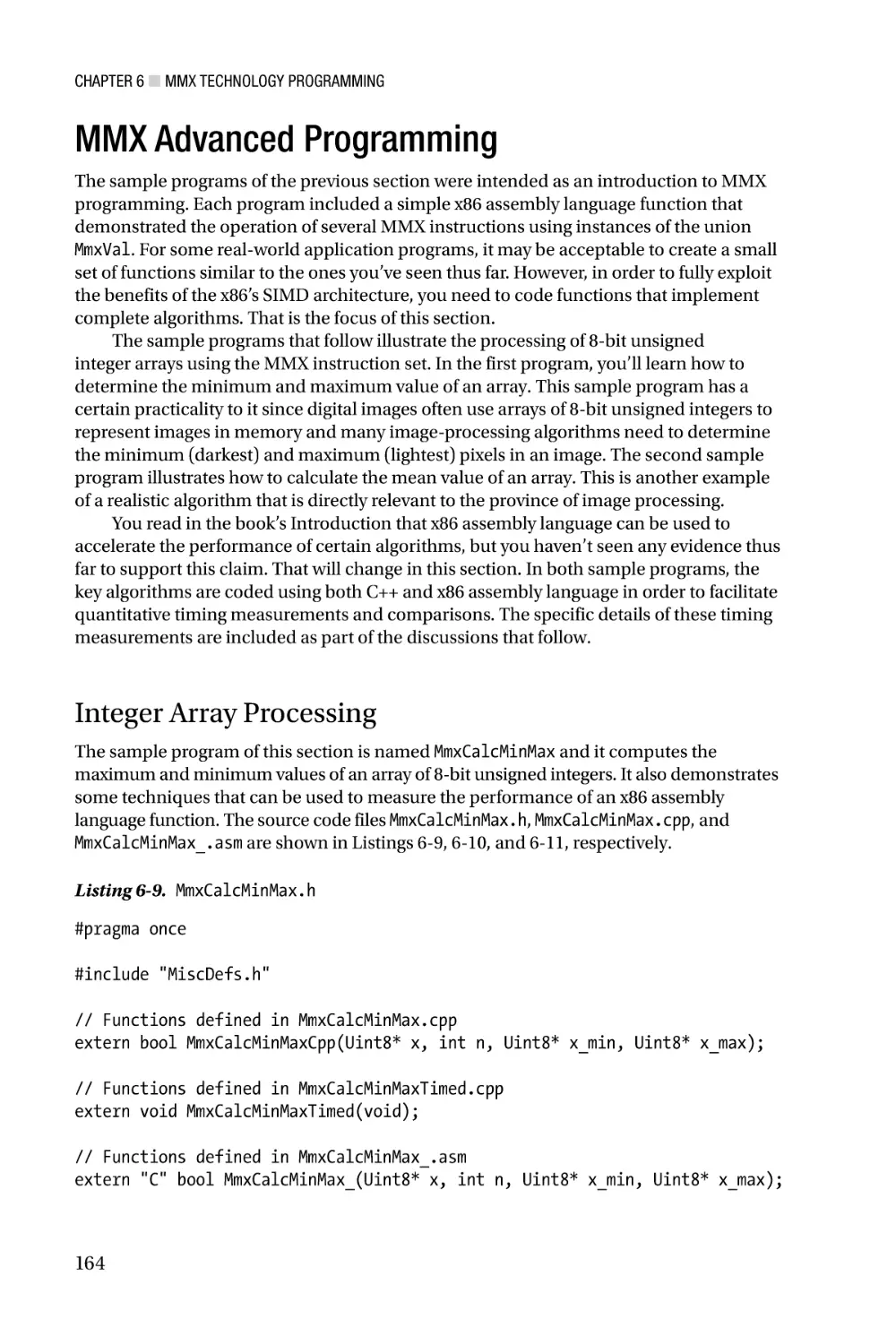 MMX Advanced Programming
Integer Array Processing