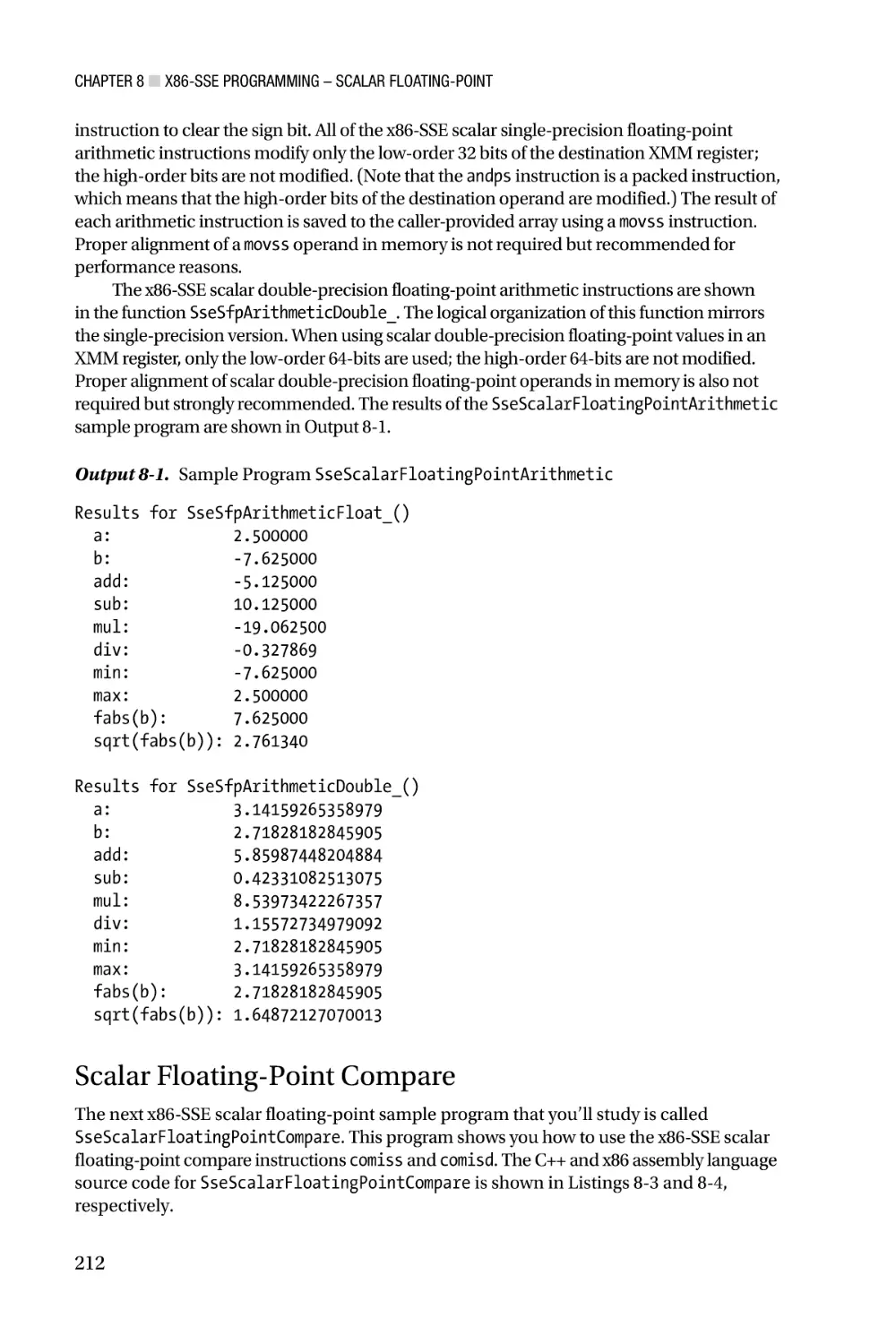 Scalar Floating-Point Compare