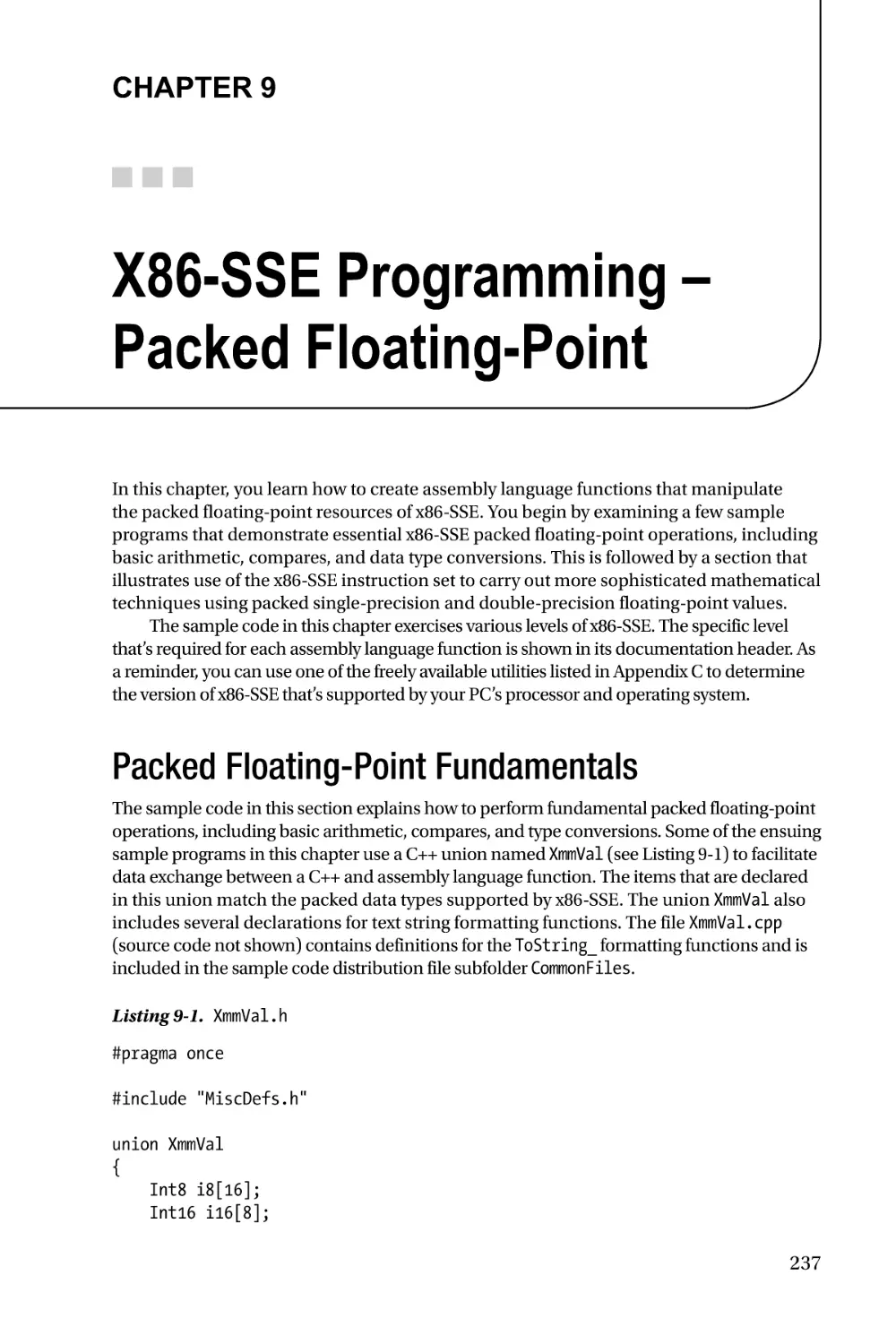 Chapter 9
Packed Floating-Point Fundamentals