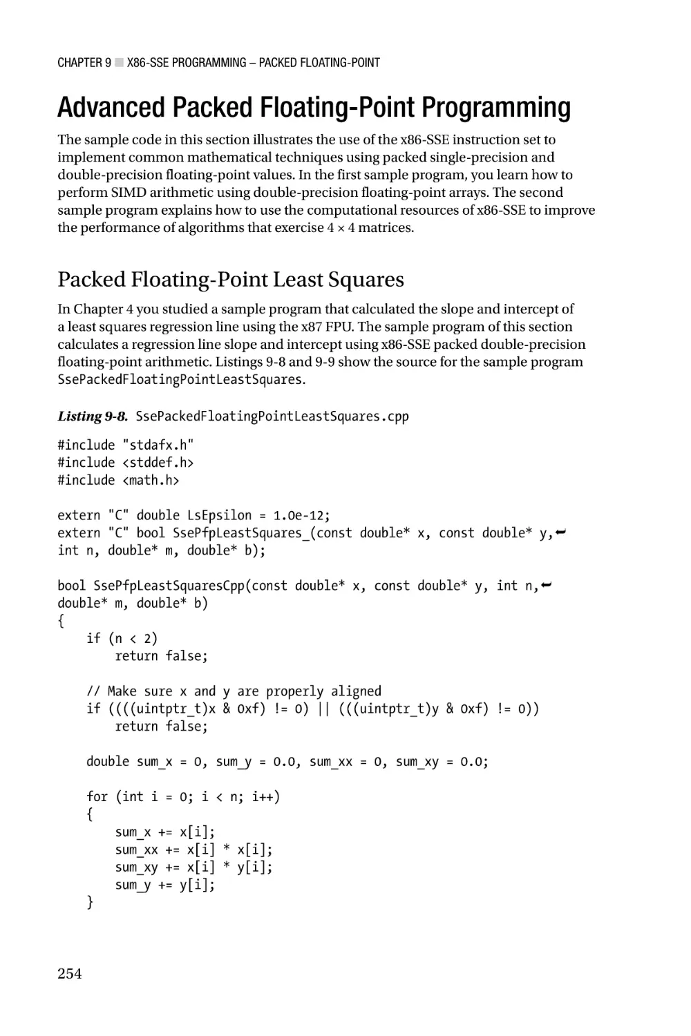 Advanced Packed Floating-Point Programming
Packed Floating-Point Least Squares