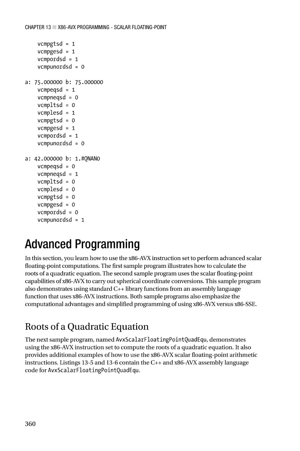 Advanced Programming
Roots of a Quadratic Equation
