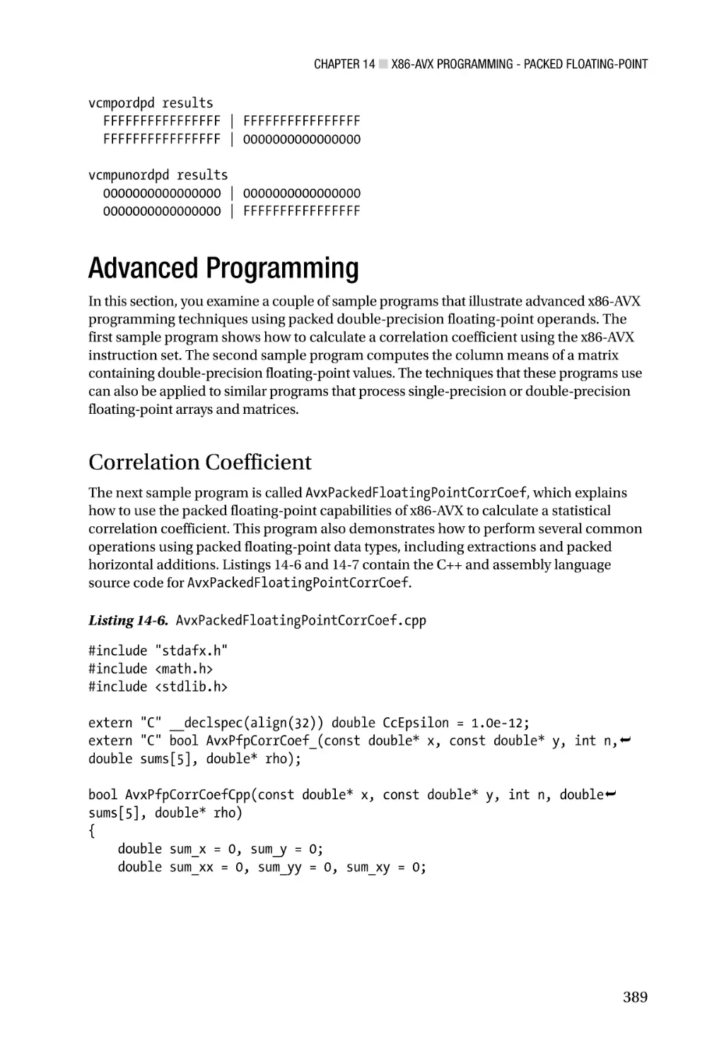 Advanced Programming
Correlation Coefficient