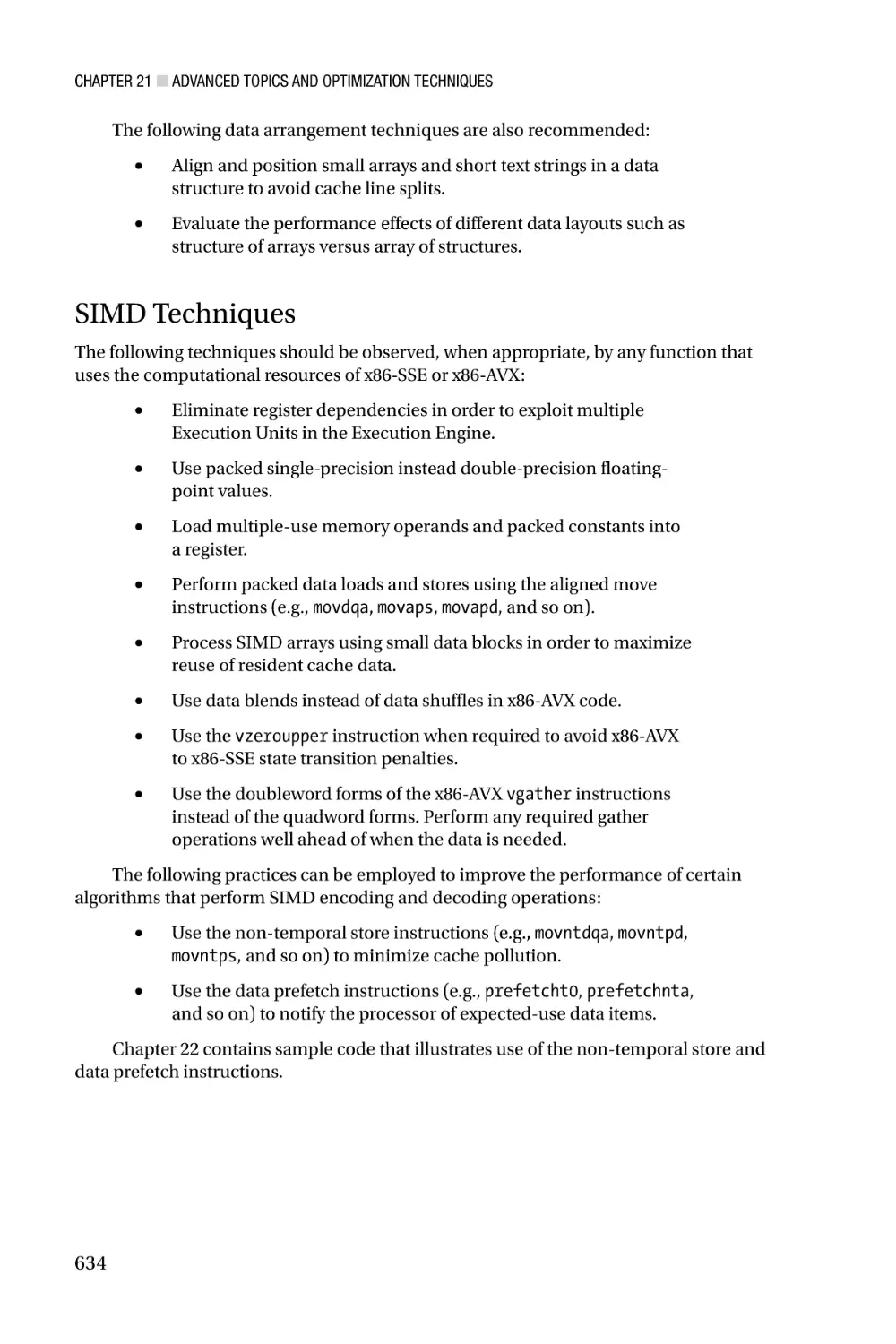 SIMD Techniques