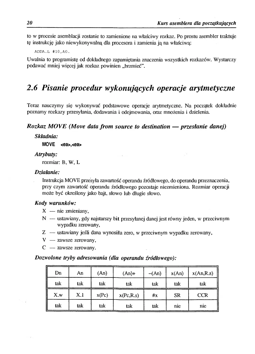 2.6 Pisanie procedur wykonujących operacje arytmetyczne