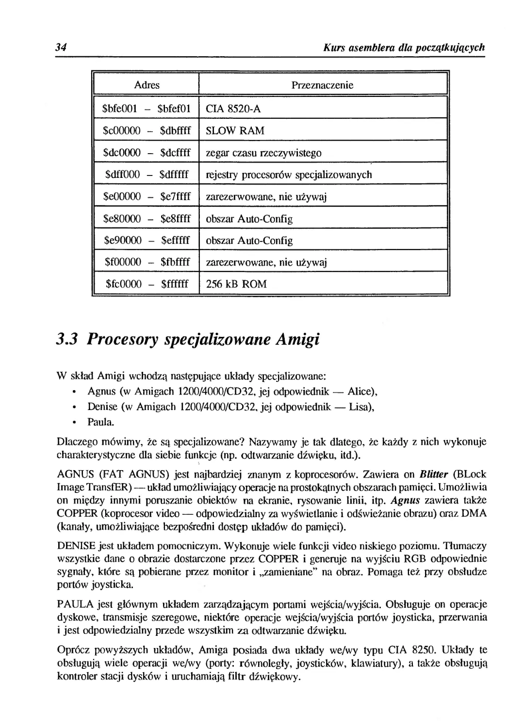 3.3 Procesory specjalizowane Amigi