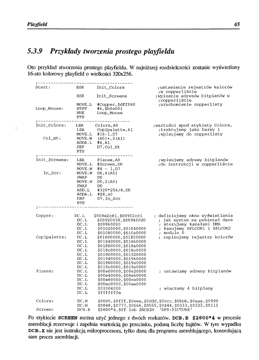 5.3.9 Przykłady tworzenia prostego playfieldu 65