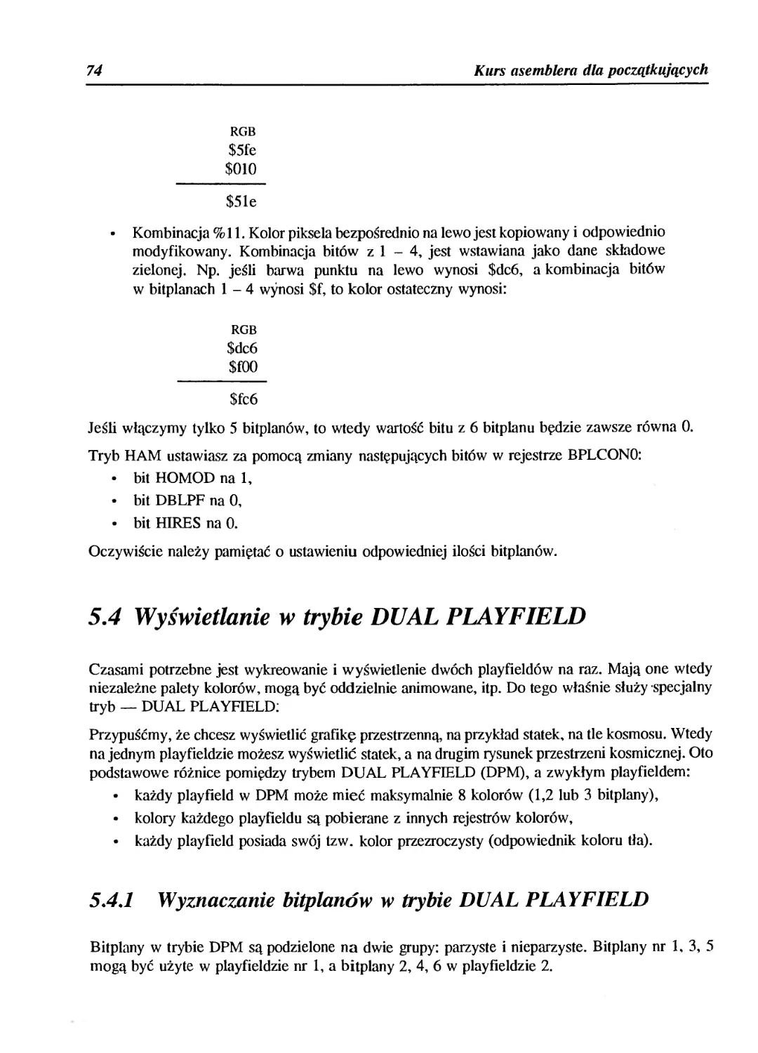 5.4 Wyświetlanie w trybie DUAL PLAYFIELD