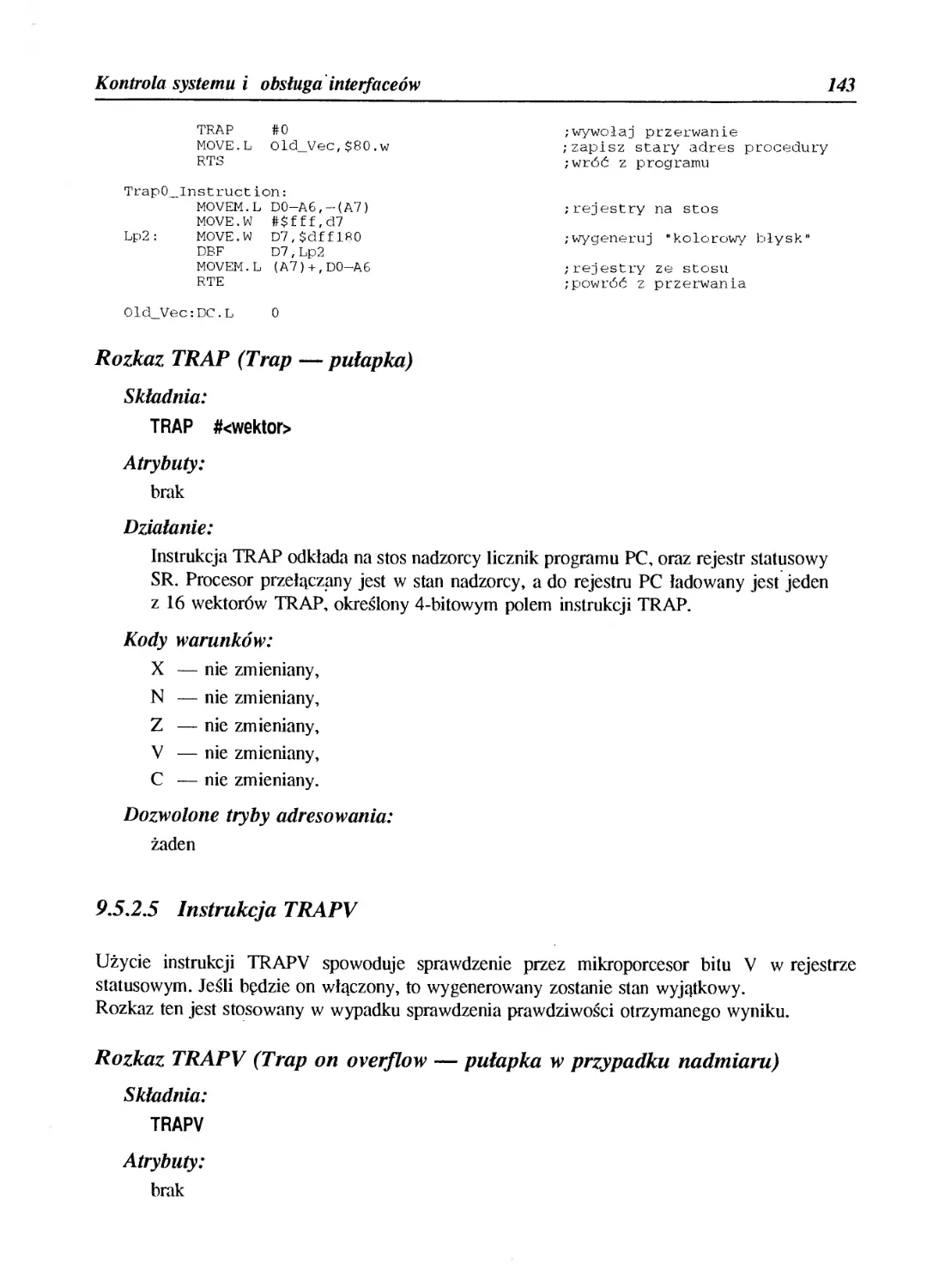 9.5.2.5 Instrukcja TRAPV