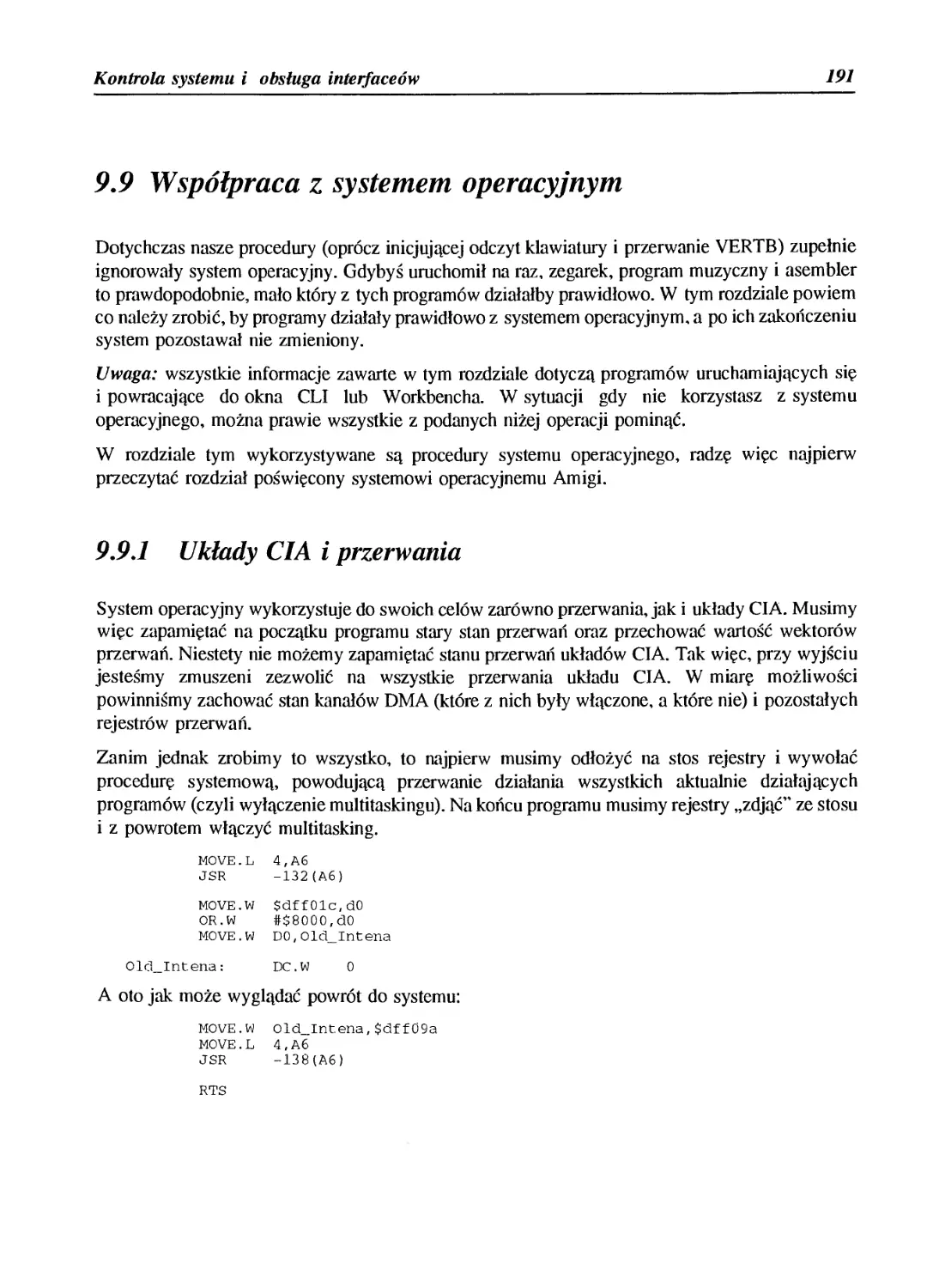 9.9 Współpraca z systemem operacyjnym