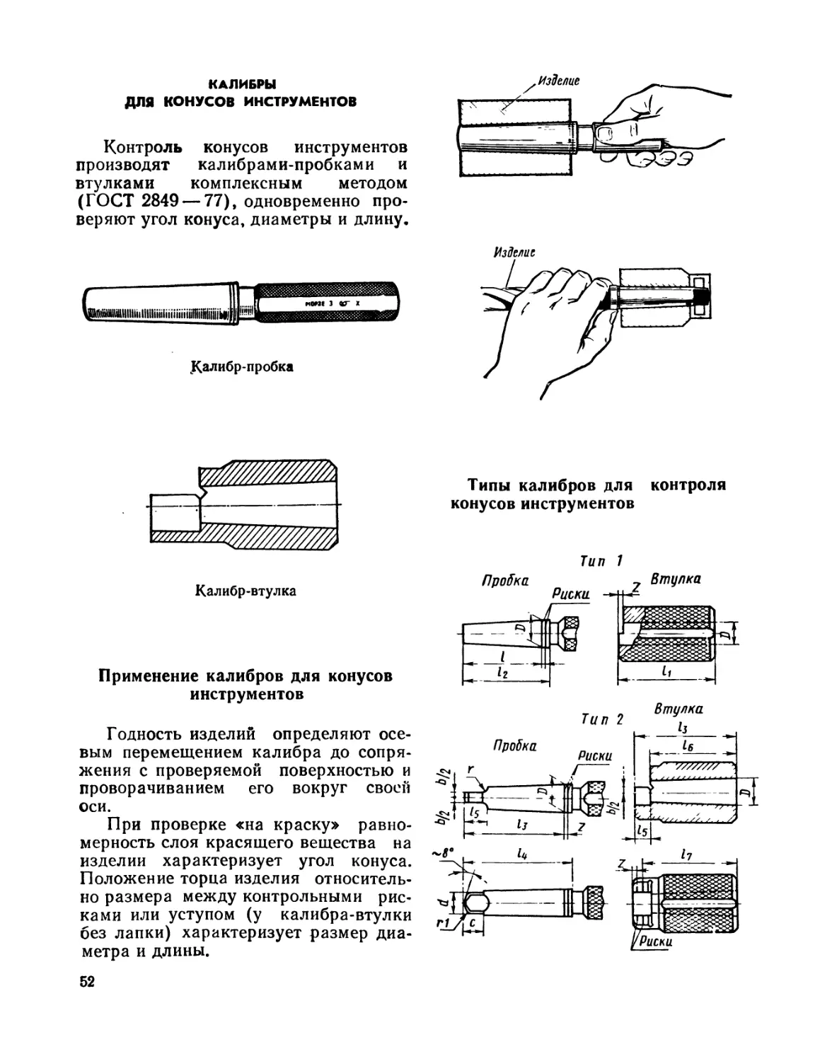 Калибры для конусов инструментов