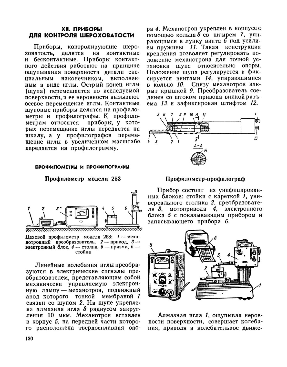 XII. Приборы для контроля шероховатости
Профилометры и профилографы