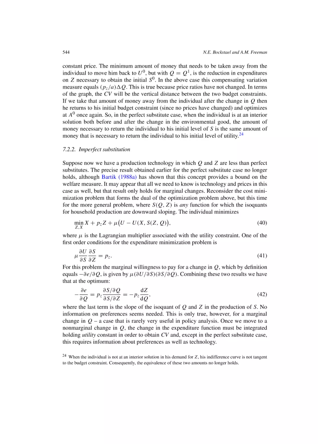 Imperfect substitution