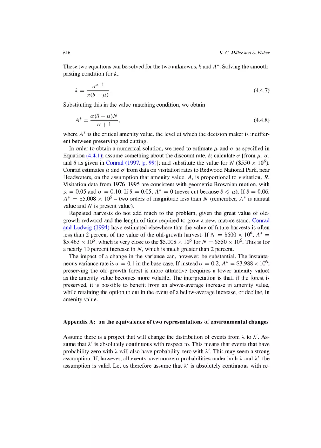 on the equivalence of two representations of environmental changes