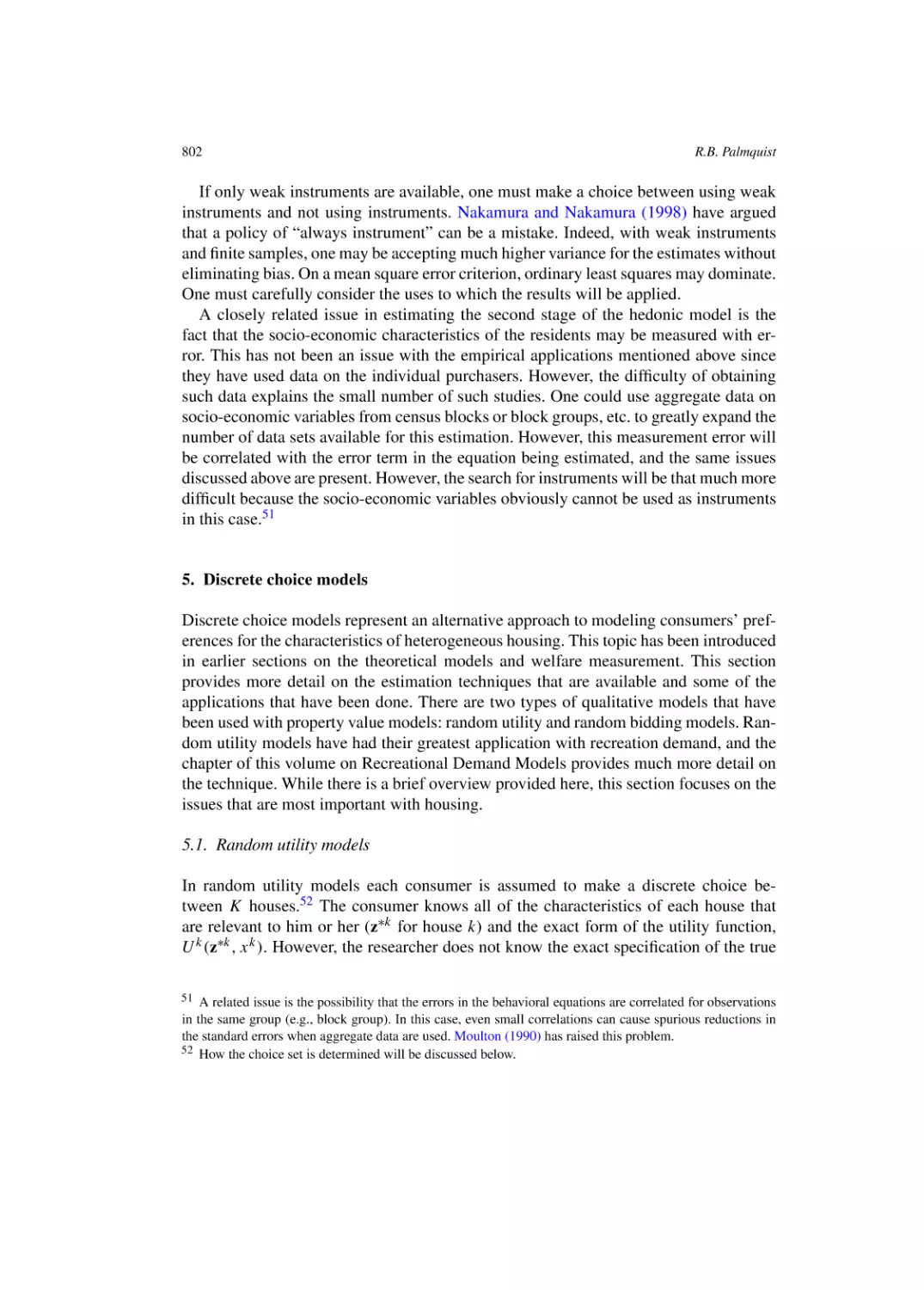 Discrete choice models
Random utility models