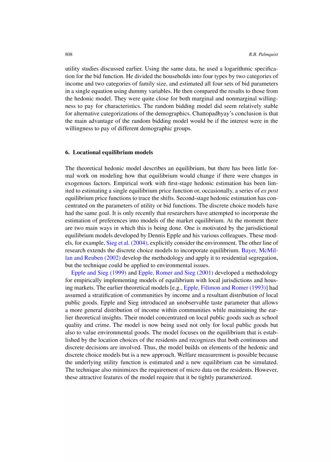 Locational equilibrium models