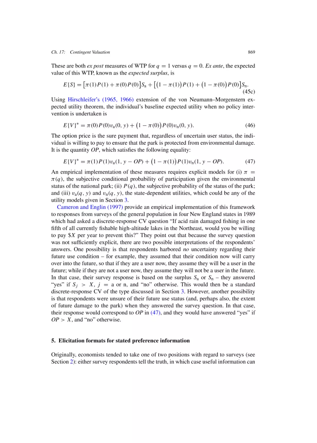 Elicitation formats for stated preference information