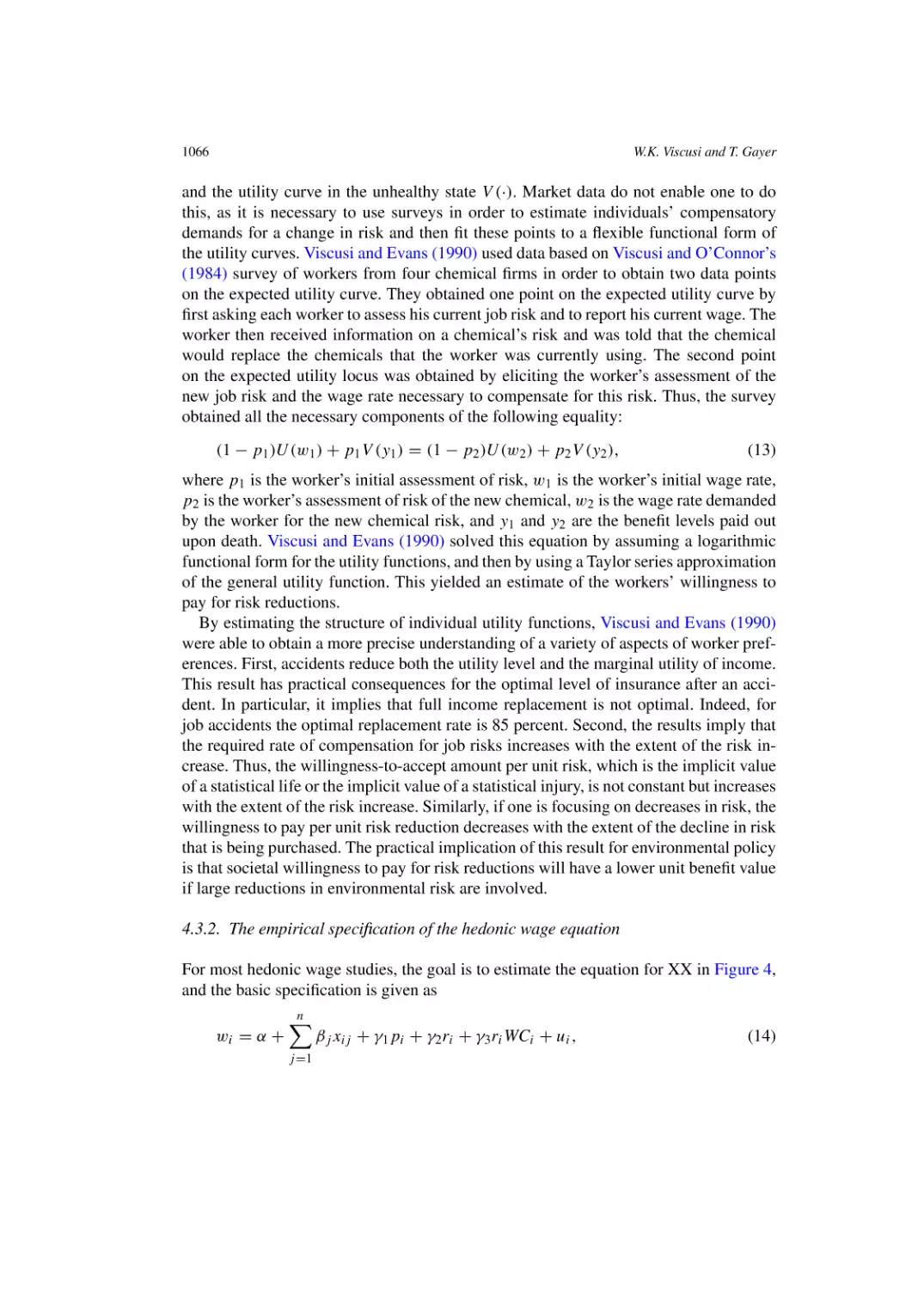 The empirical specification of the hedonic wage equation